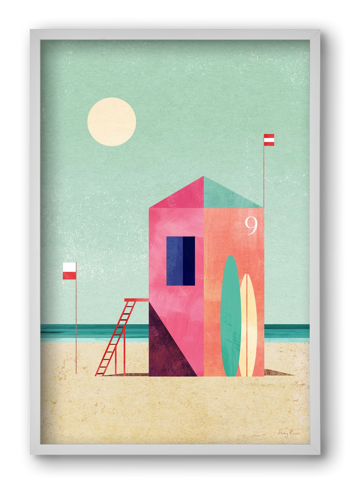 Surf Hut, 40x60 cm (40x60 cm), Fehér keret