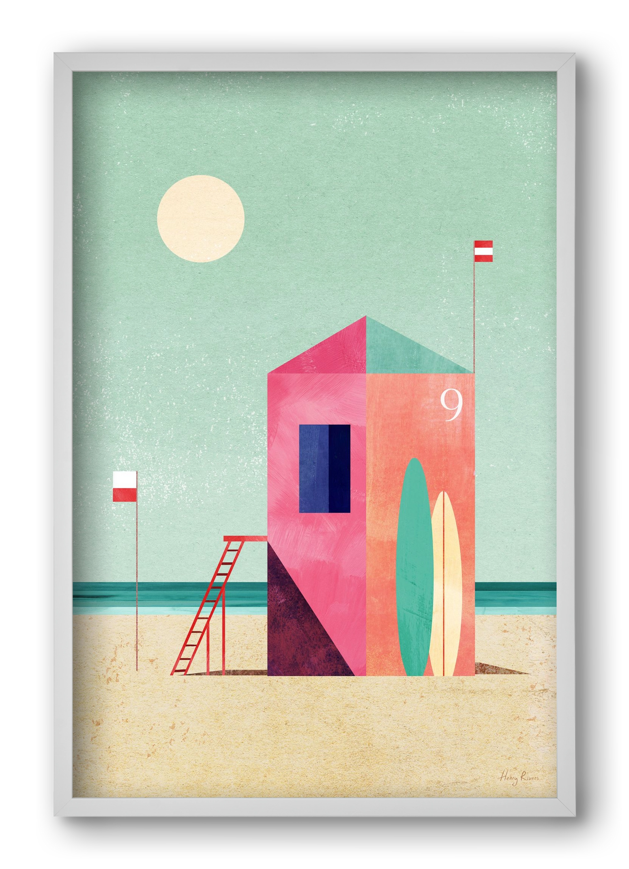 Surf Hut, 40x60 cm (40x60 cm), Fehér keret