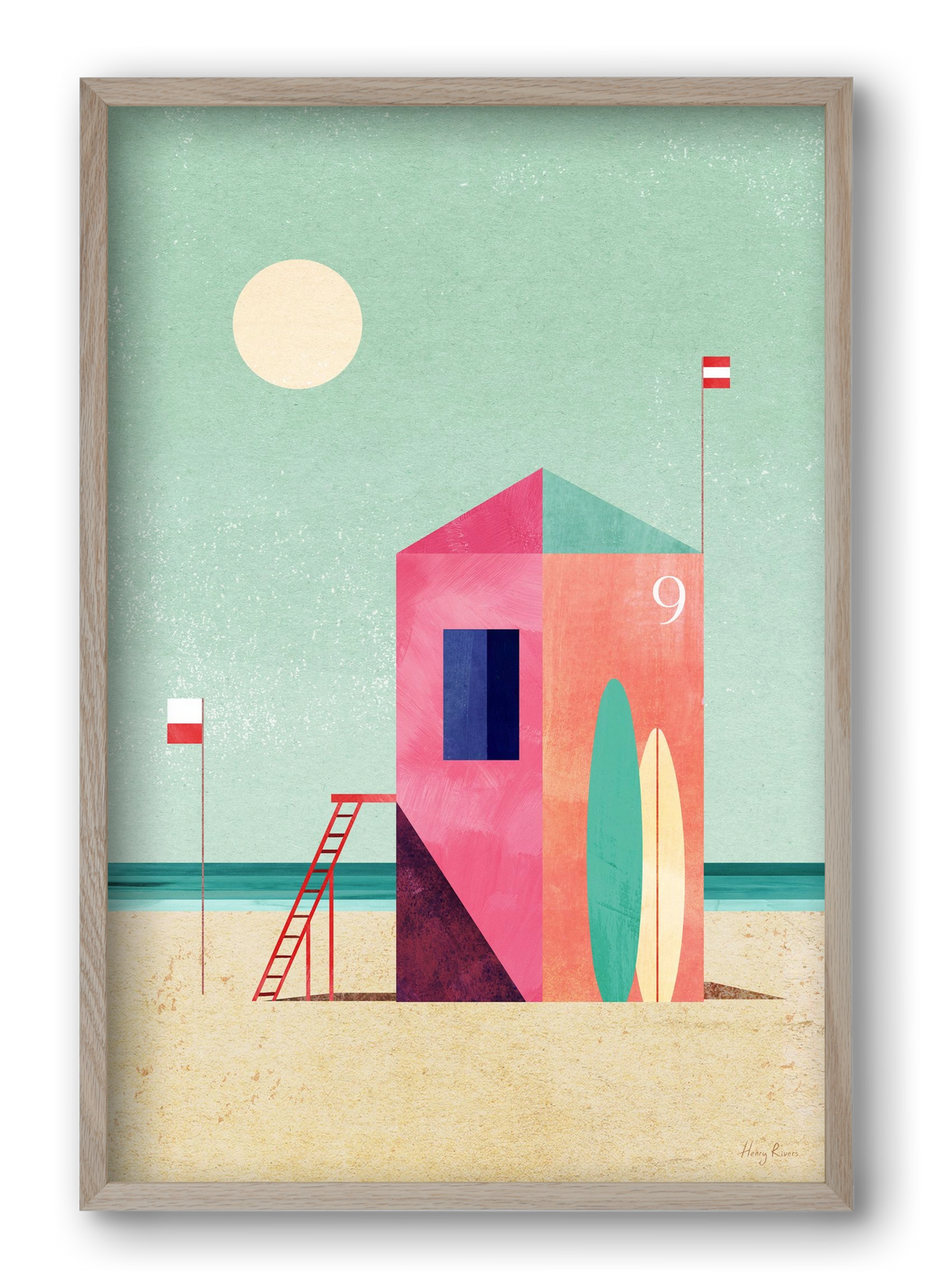 Surf Hut, 40x60 cm (40x60 cm), Tölgy keret