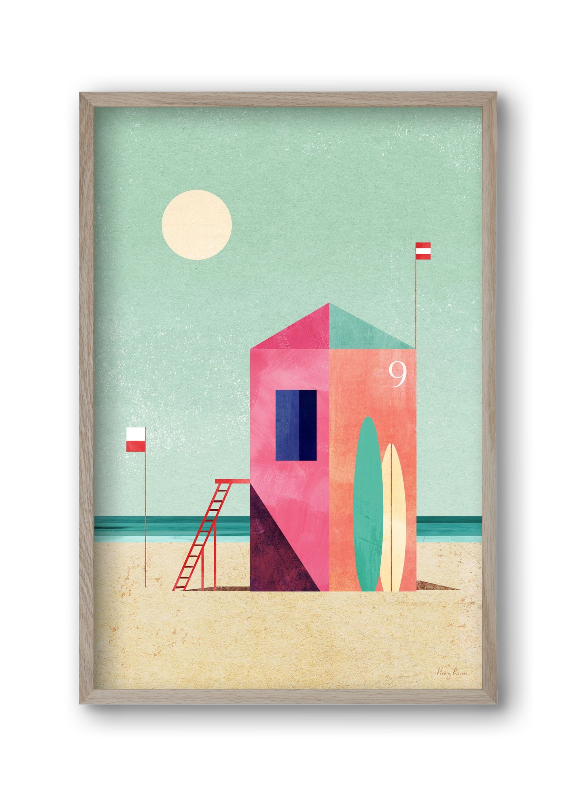 Surf Hut, 30x45 cm (30x45 cm), Tölgy keret