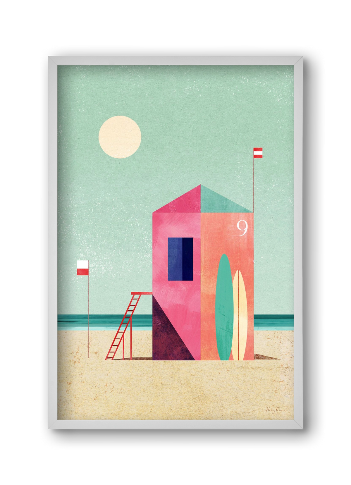 Surf Hut, 30x45 cm (30x45 cm), Fehér keret