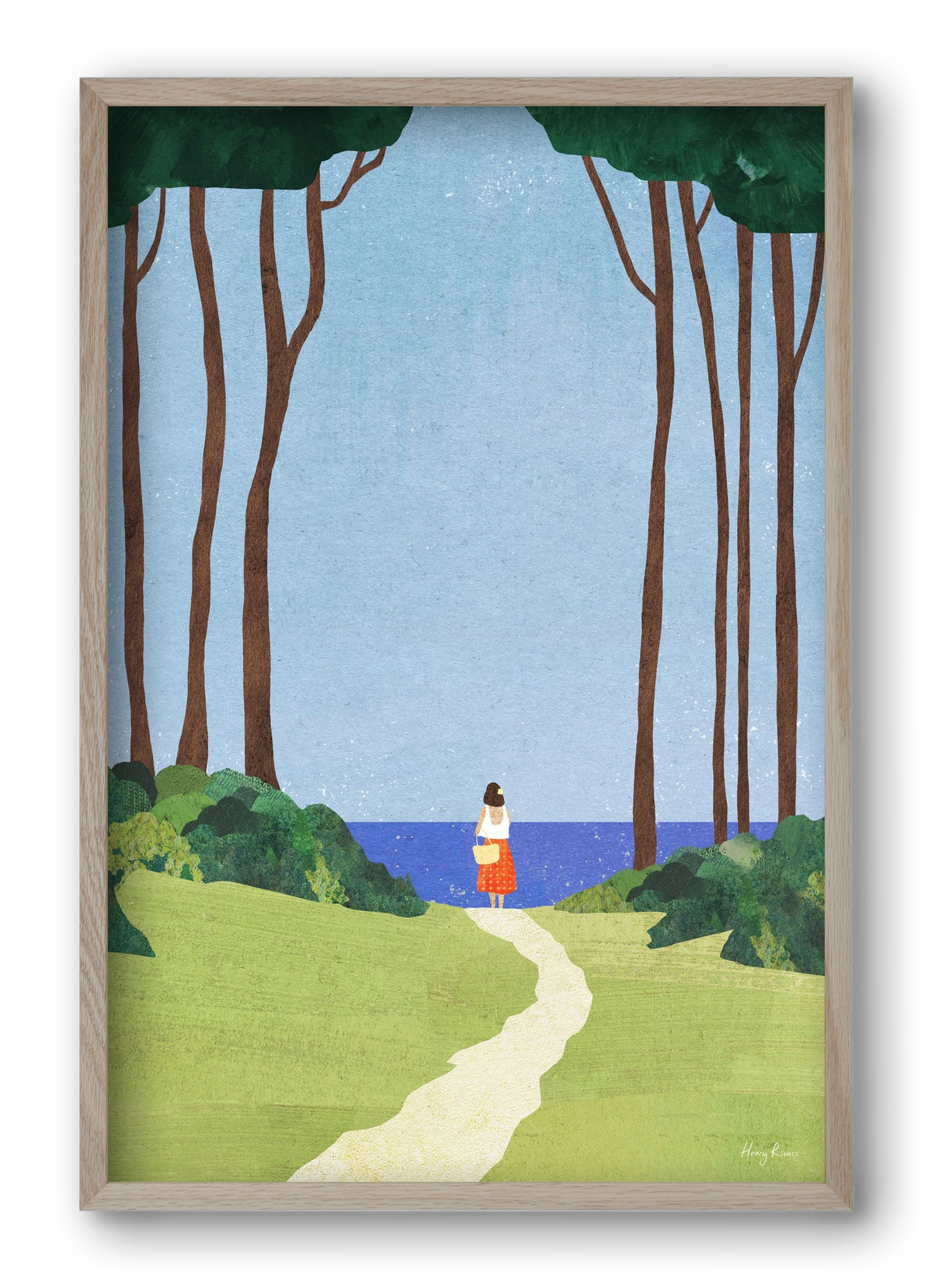 Beach Girl II, 40x60 cm (40x60 cm), Tölgy keret