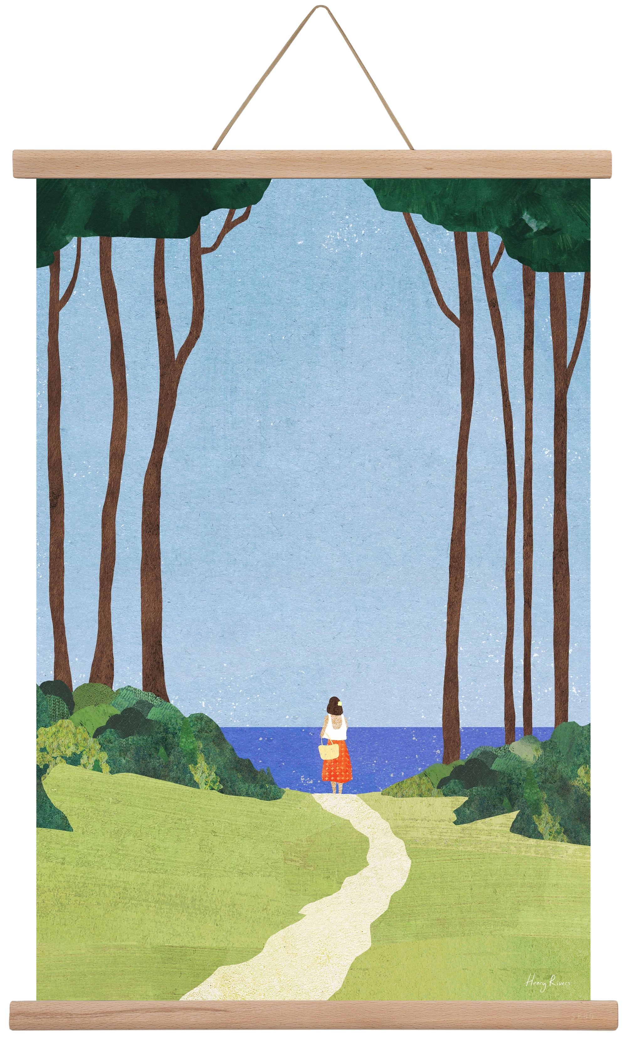 Beach Girl II, 40x60 cm (40x60 cm), Tölgy akasztó