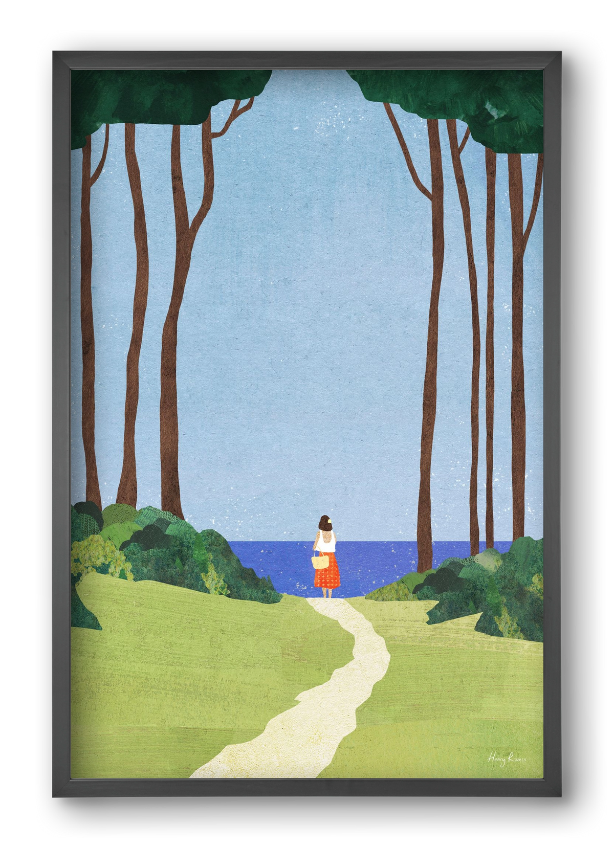 Beach Girl II, 40x60 cm (40x60 cm), Fekete keret