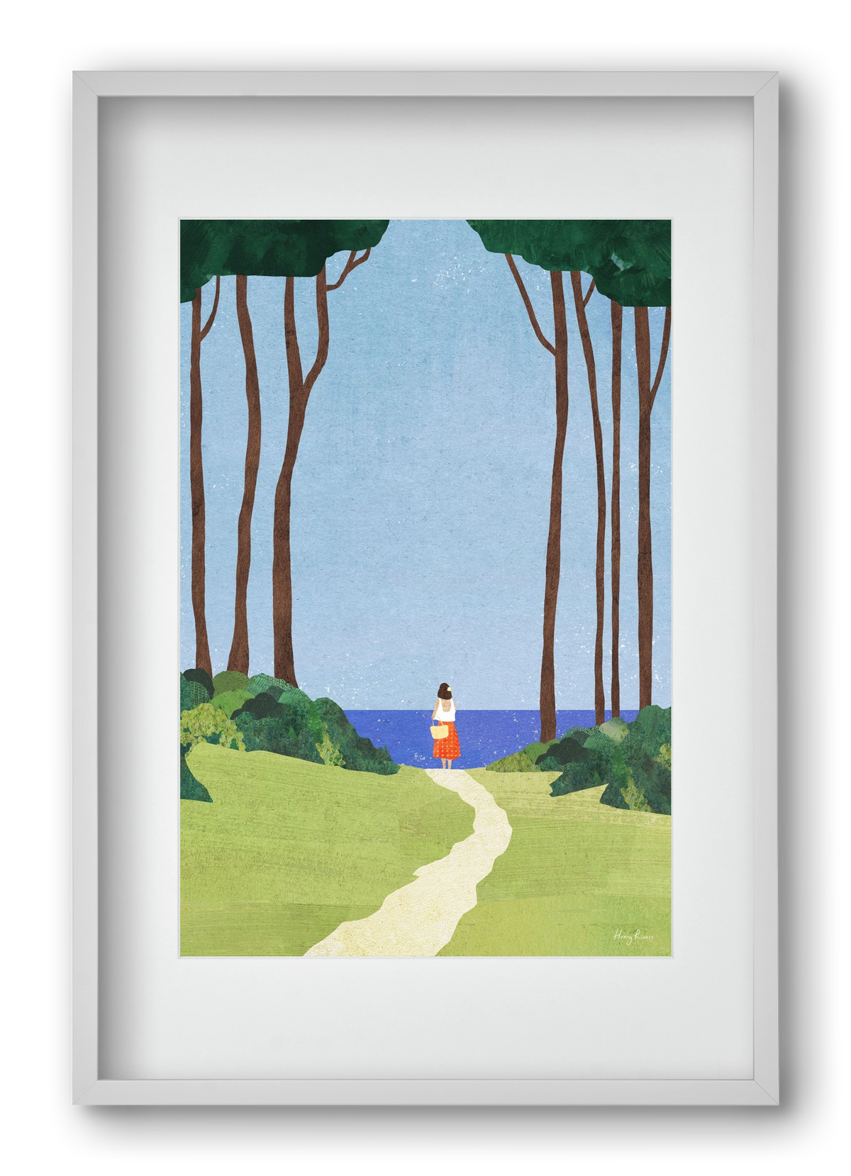 Beach Girl II, 40x60 cm (30x45 cm), Fehér keret, paszpartuval