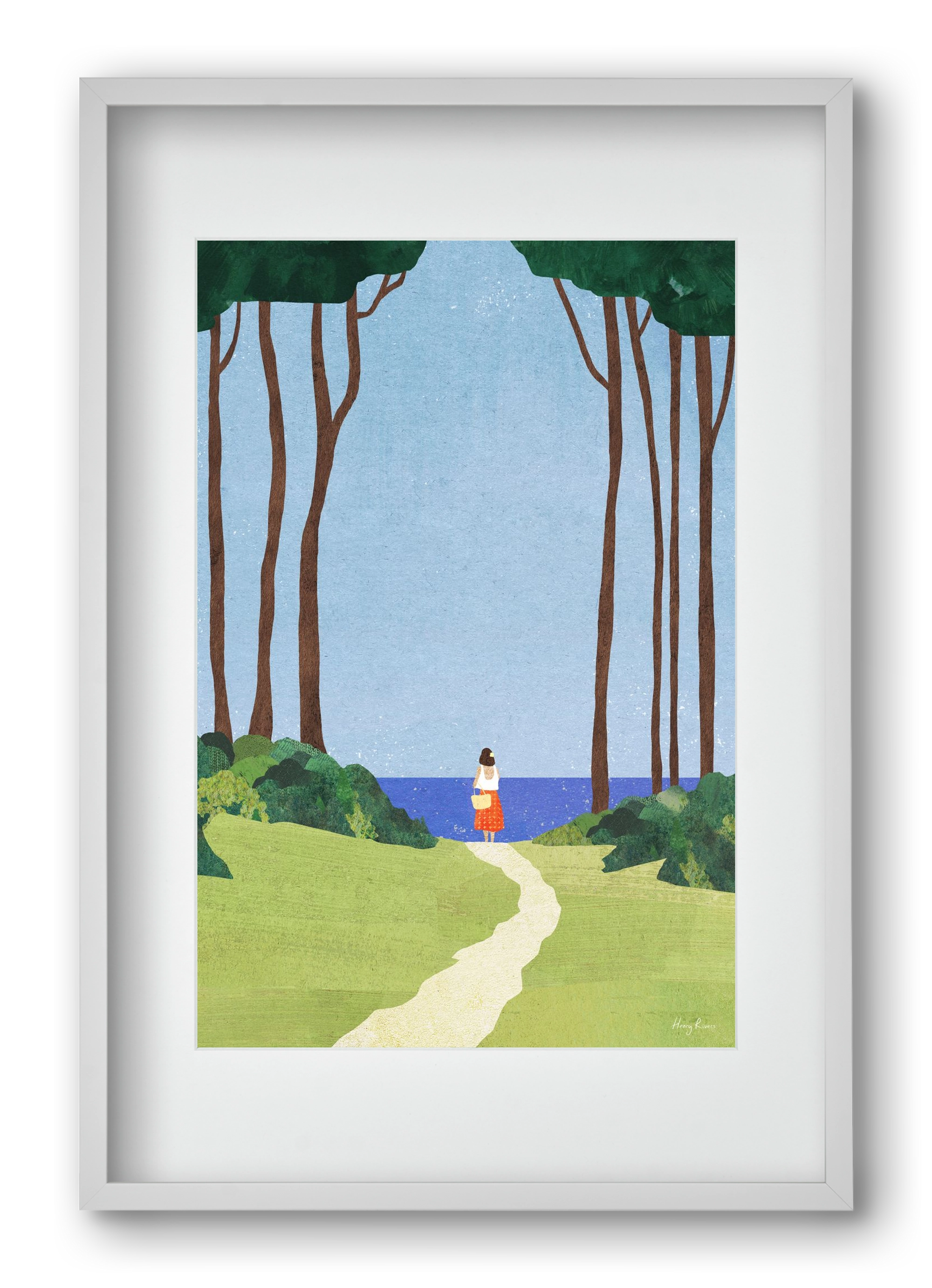 Beach Girl II, 40x60 cm (30x45 cm), Fehér keret, paszpartuval