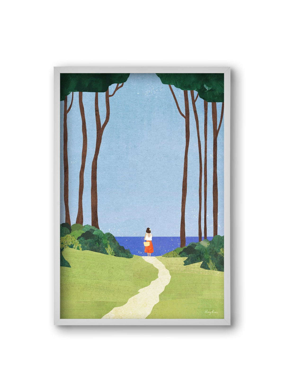 Beach Girl II, 20x30 cm (20x30 cm), Fehér keret