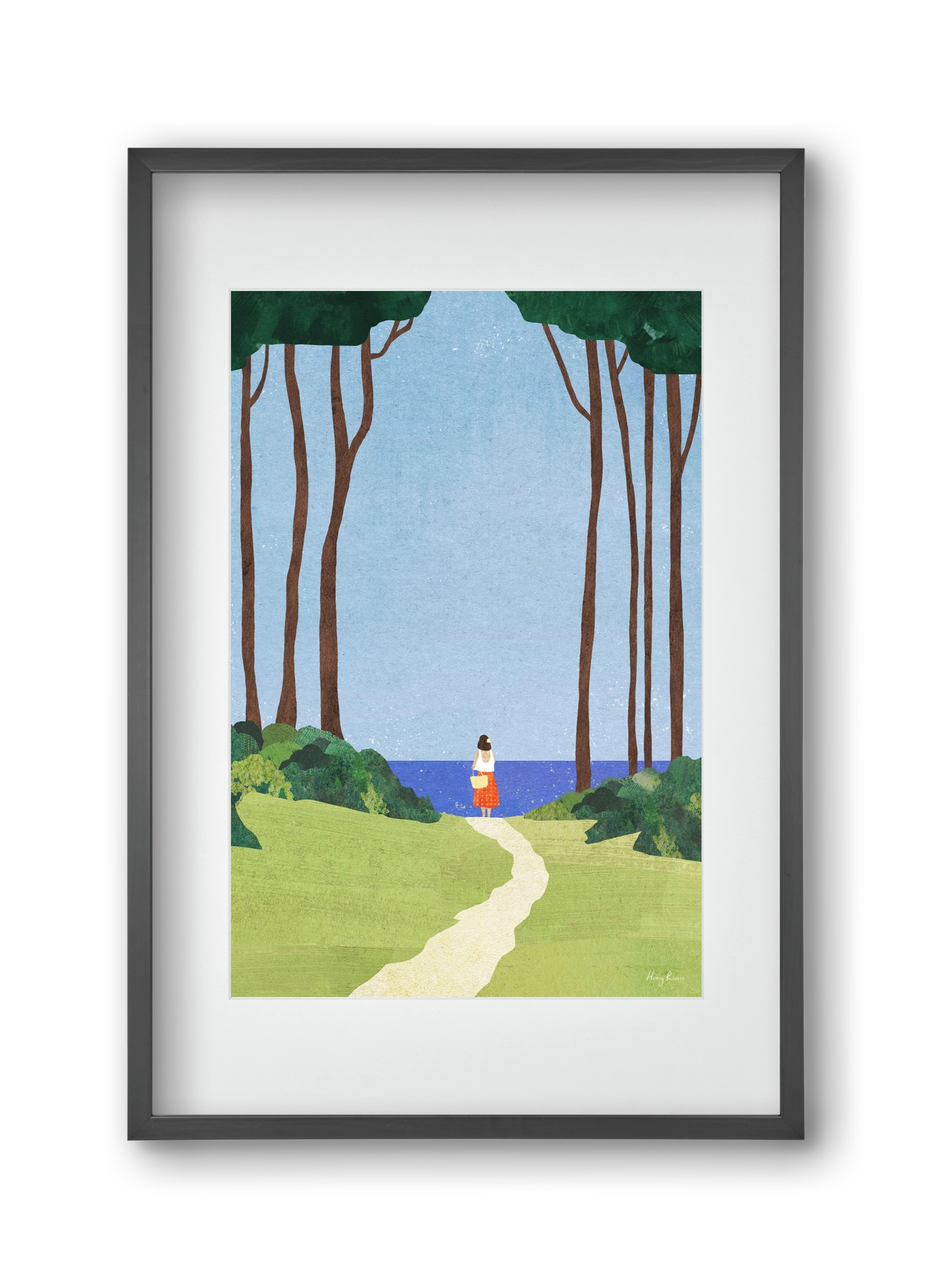 Beach Girl II, 30x45 cm (20x30 cm), Fekete keret, paszpartuval