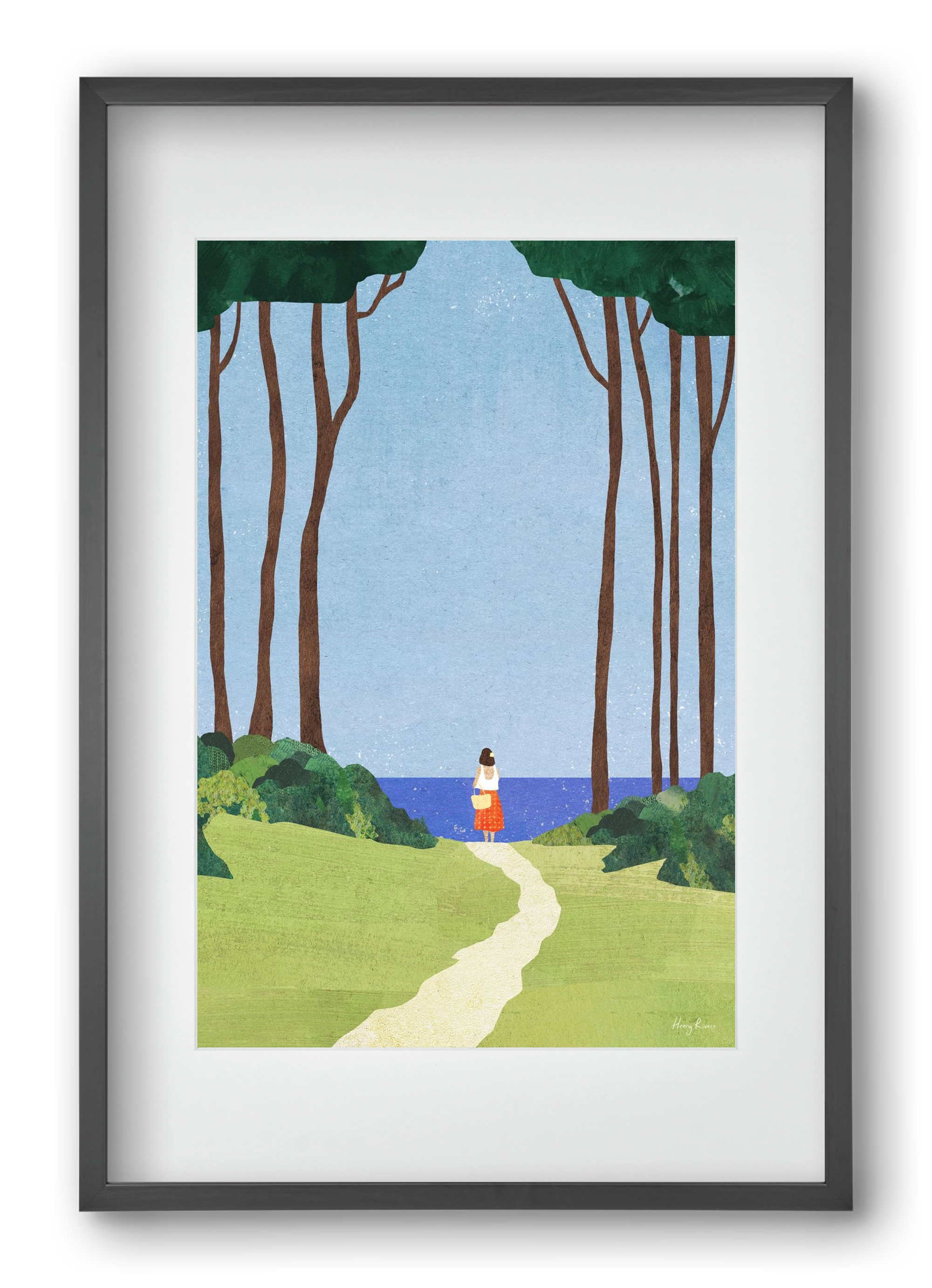 Beach Girl II, 40x60 cm (30x45 cm), Fekete keret, paszpartuval