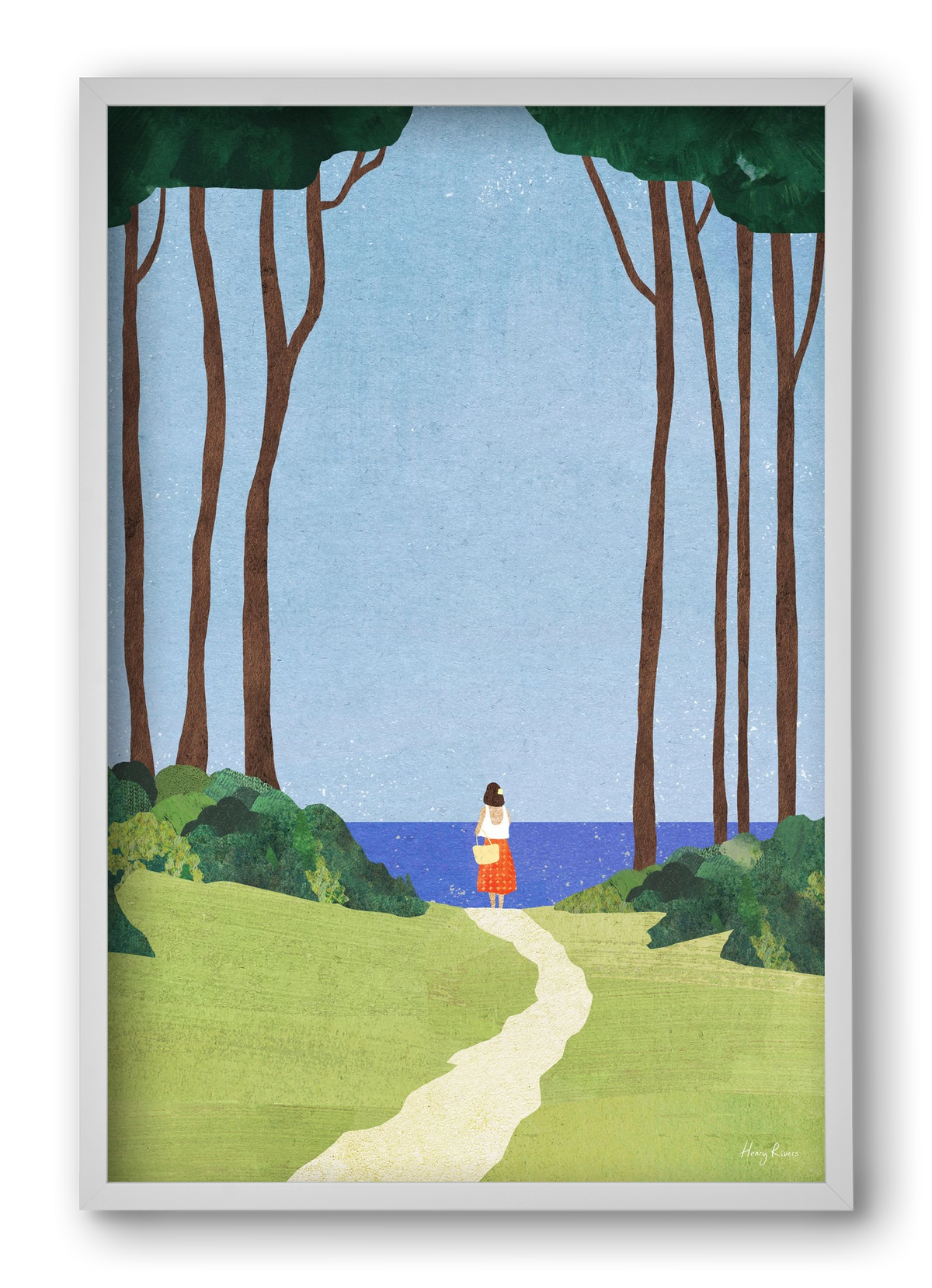 Beach Girl II, 40x60 cm (40x60 cm), Fehér keret