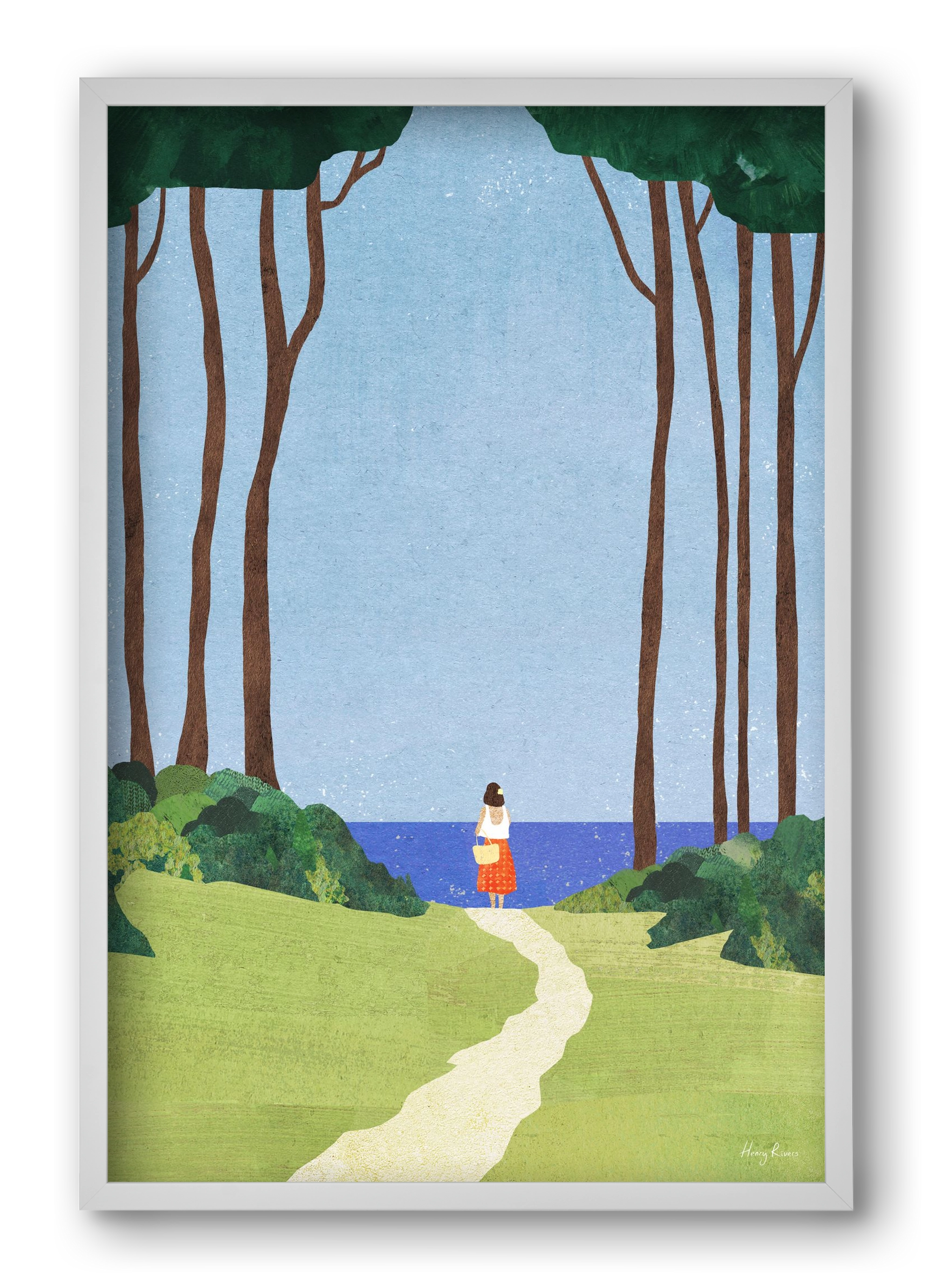 Beach Girl II, 40x60 cm (40x60 cm), Fehér keret