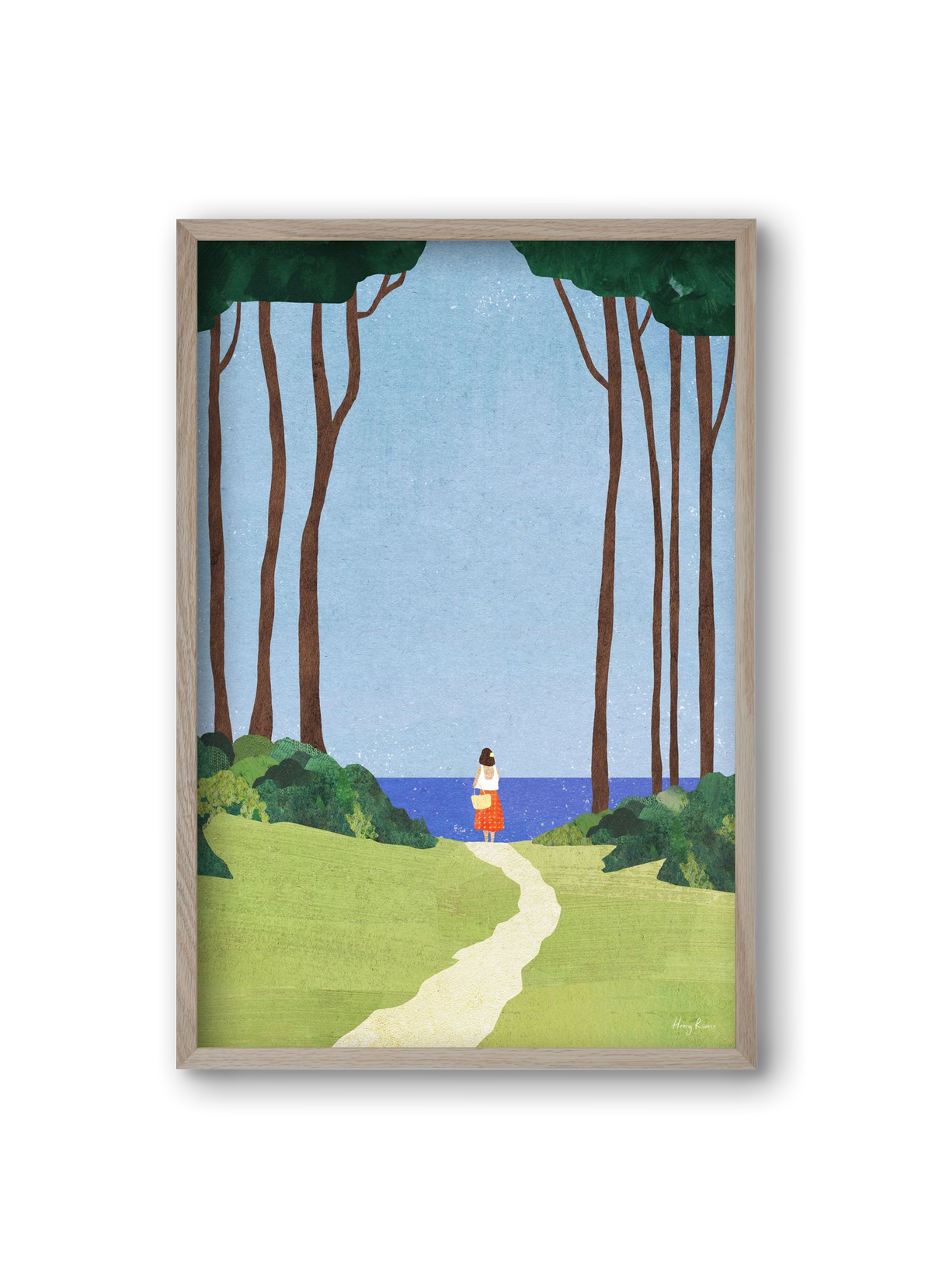 Beach Girl II, 20x30 cm (20x30 cm), Tölgy keret