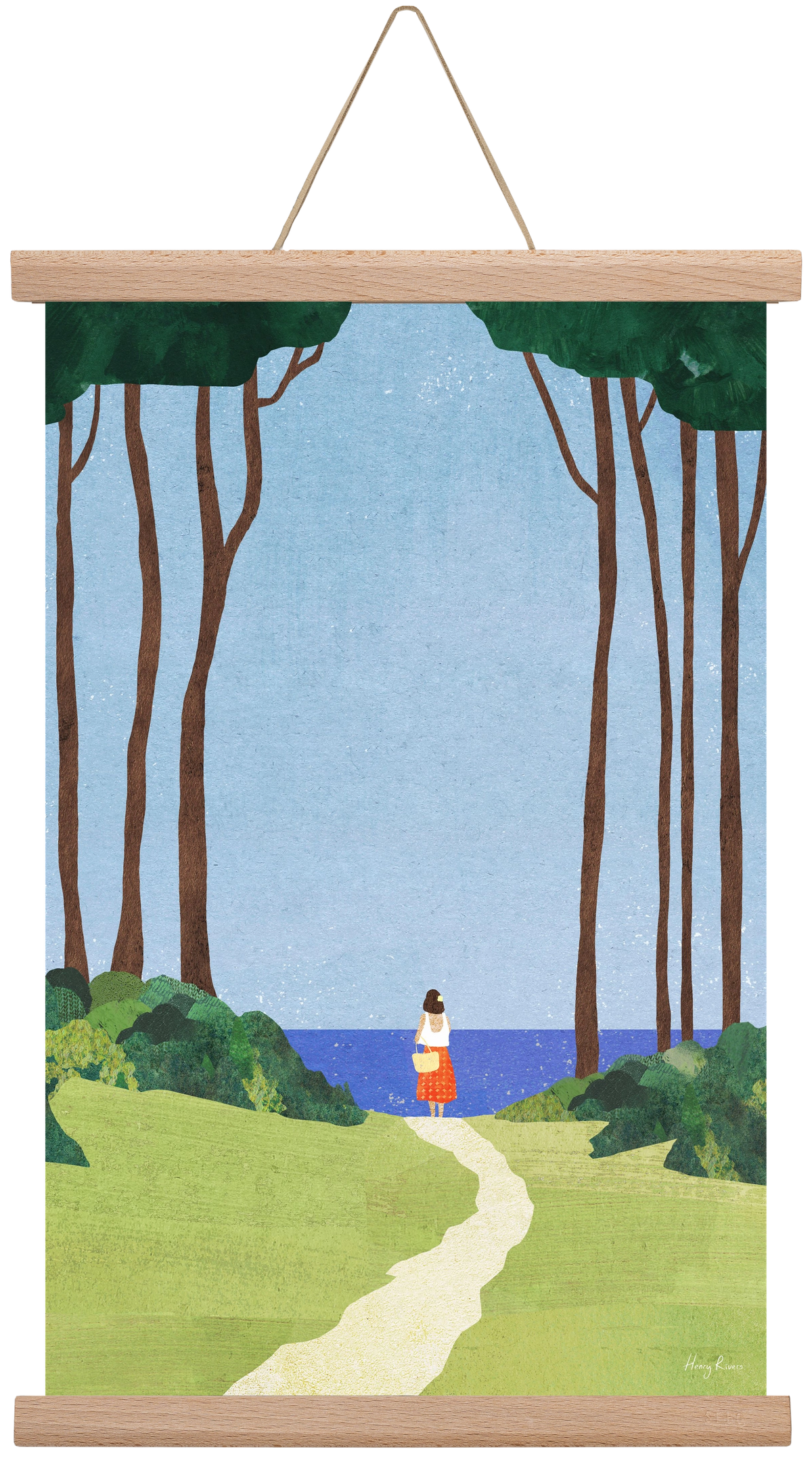 Beach Girl II, 30x45 cm (30x45 cm), Tölgy akasztó