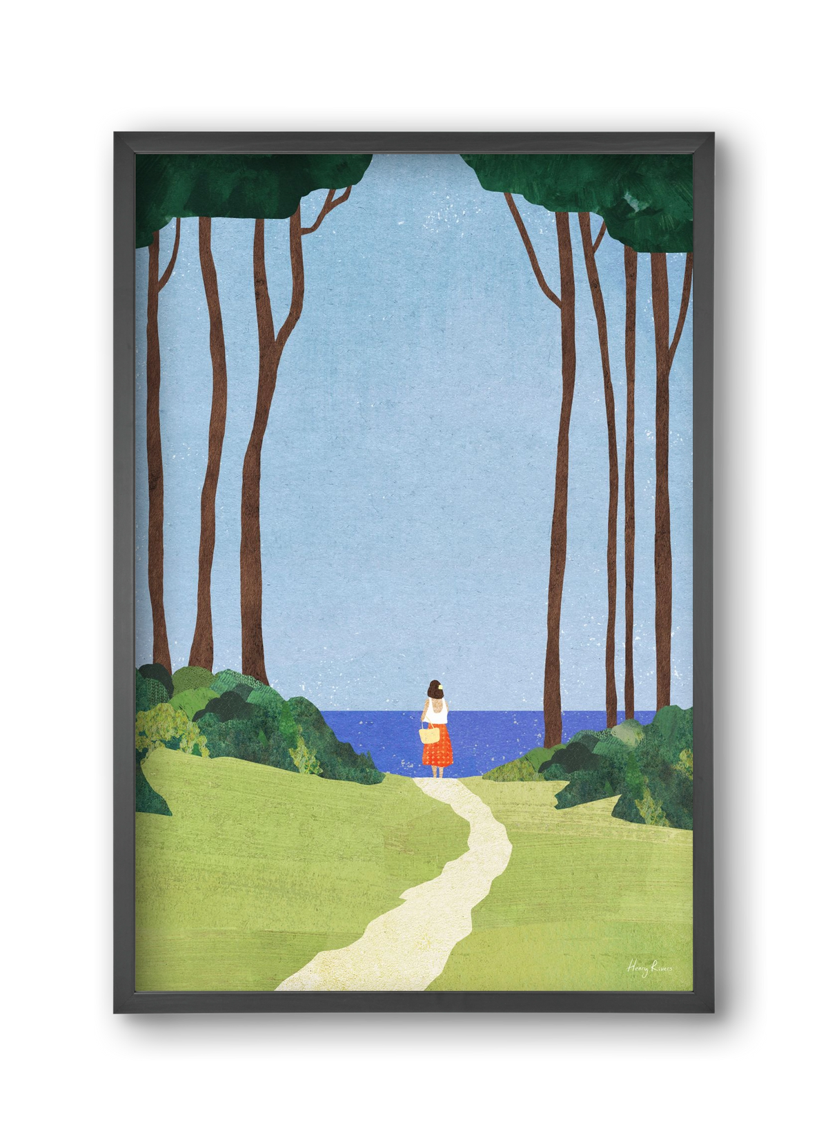 Beach Girl II, 30x45 cm (30x45 cm), Fekete keret