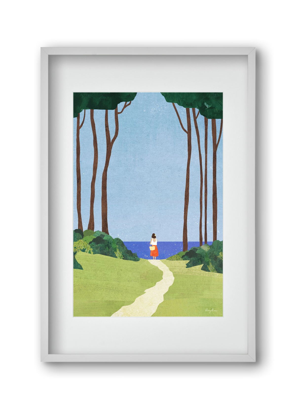 Beach Girl II, 30x45 cm (20x30 cm), Fehér keret, paszpartuval