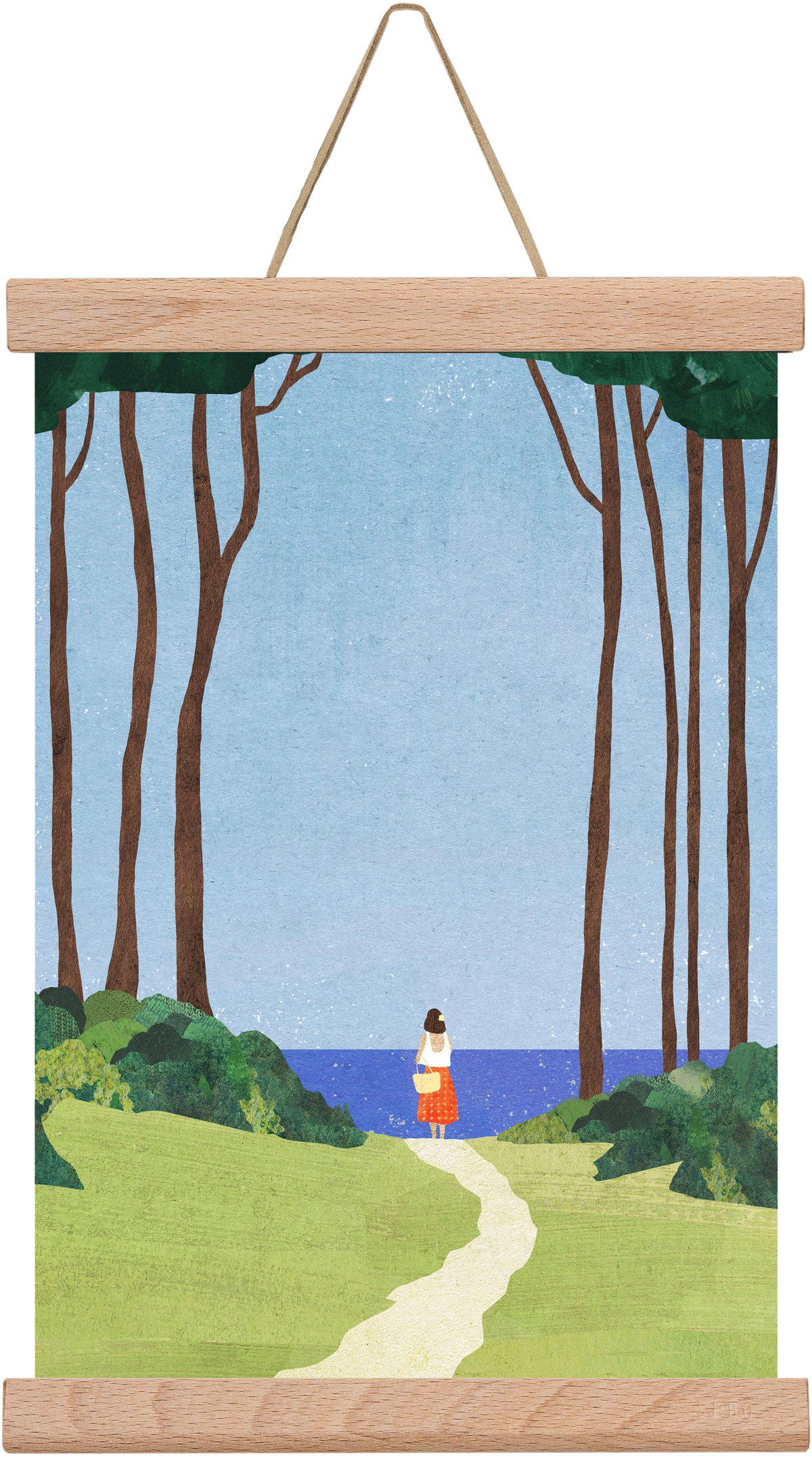 Beach Girl II, 20x30 cm (20x30 cm), Tölgy akasztó