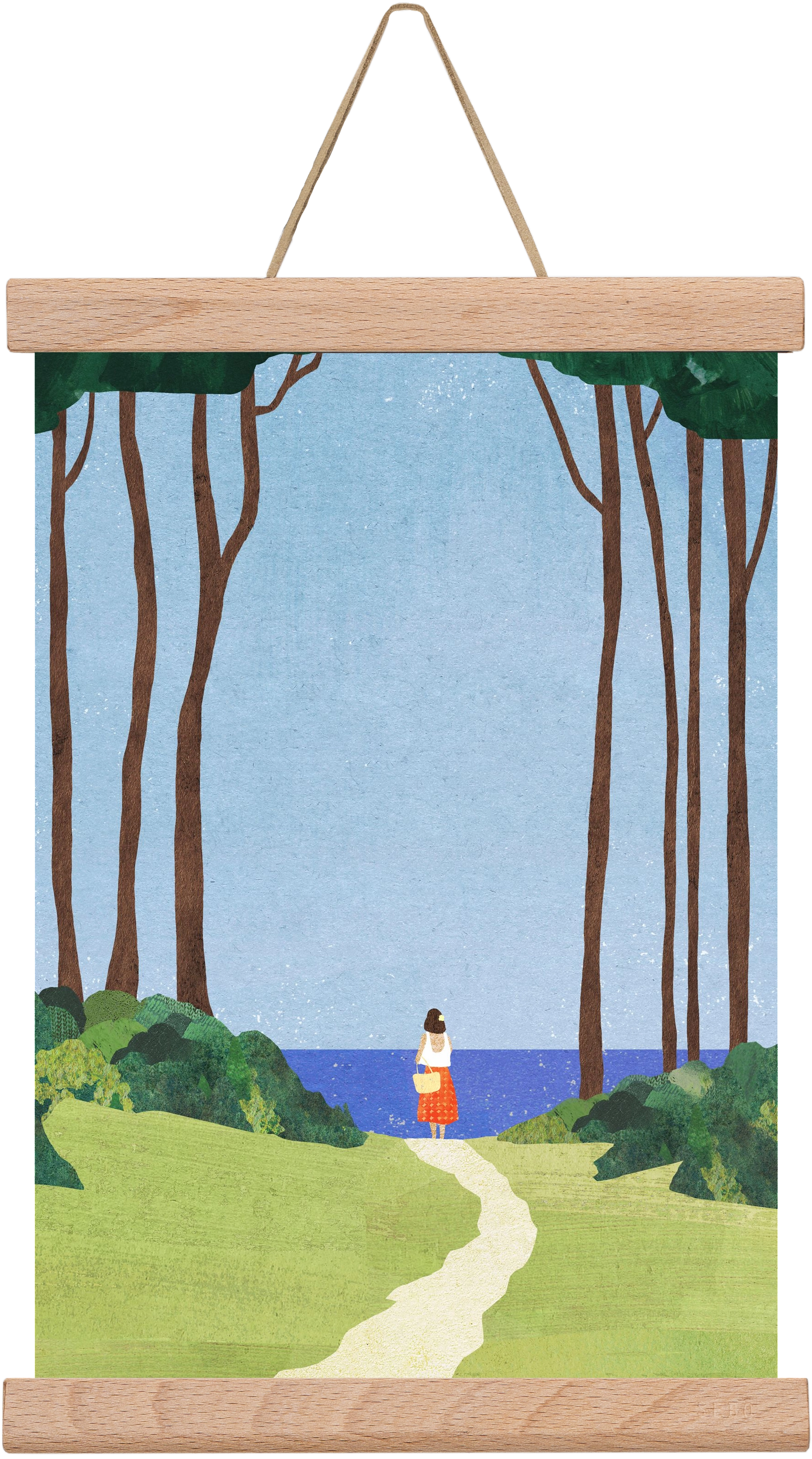 Beach Girl II, 20x30 cm (20x30 cm), Tölgy akasztó