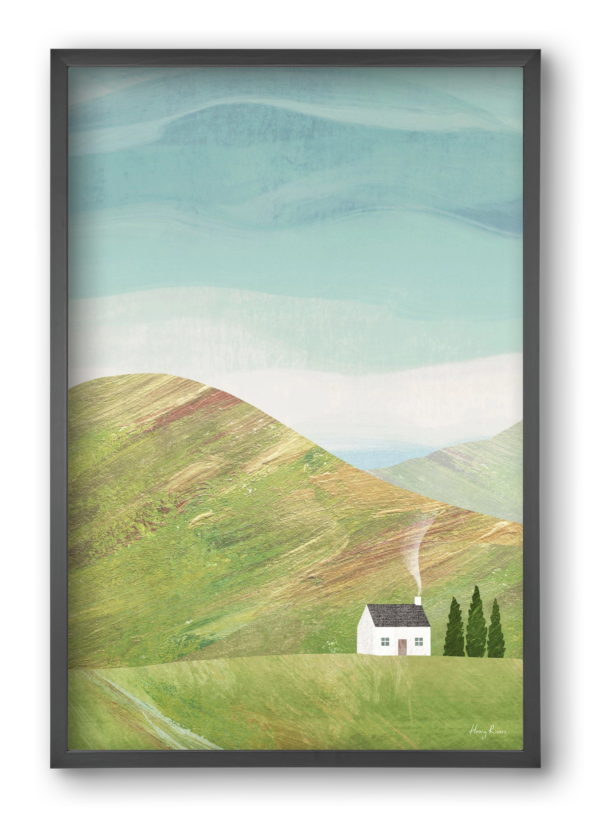 House on the hill, 40x60 cm (40x60 cm), Fekete keret