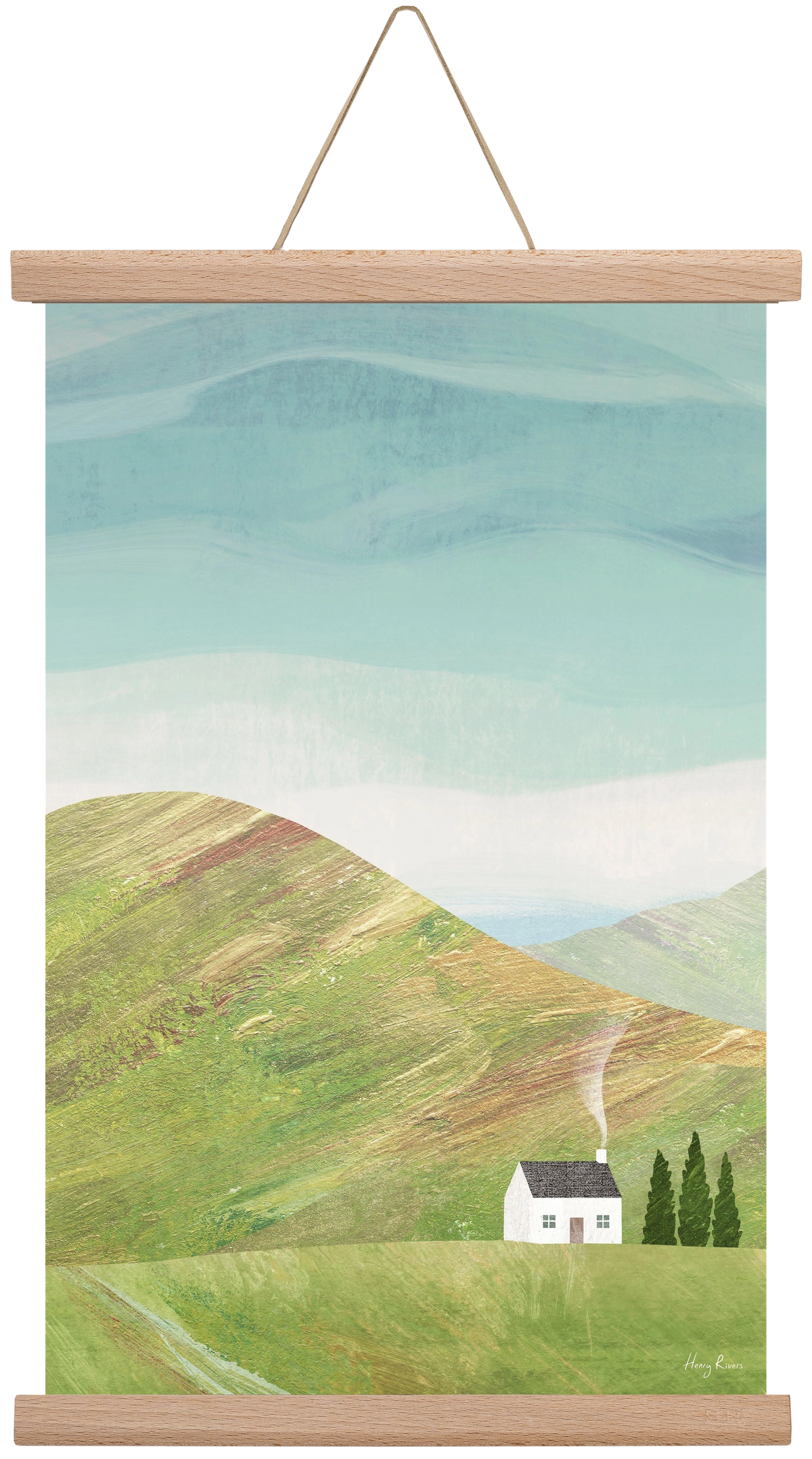 House on the hill, 30x45 cm (30x45 cm), Tölgy akasztó