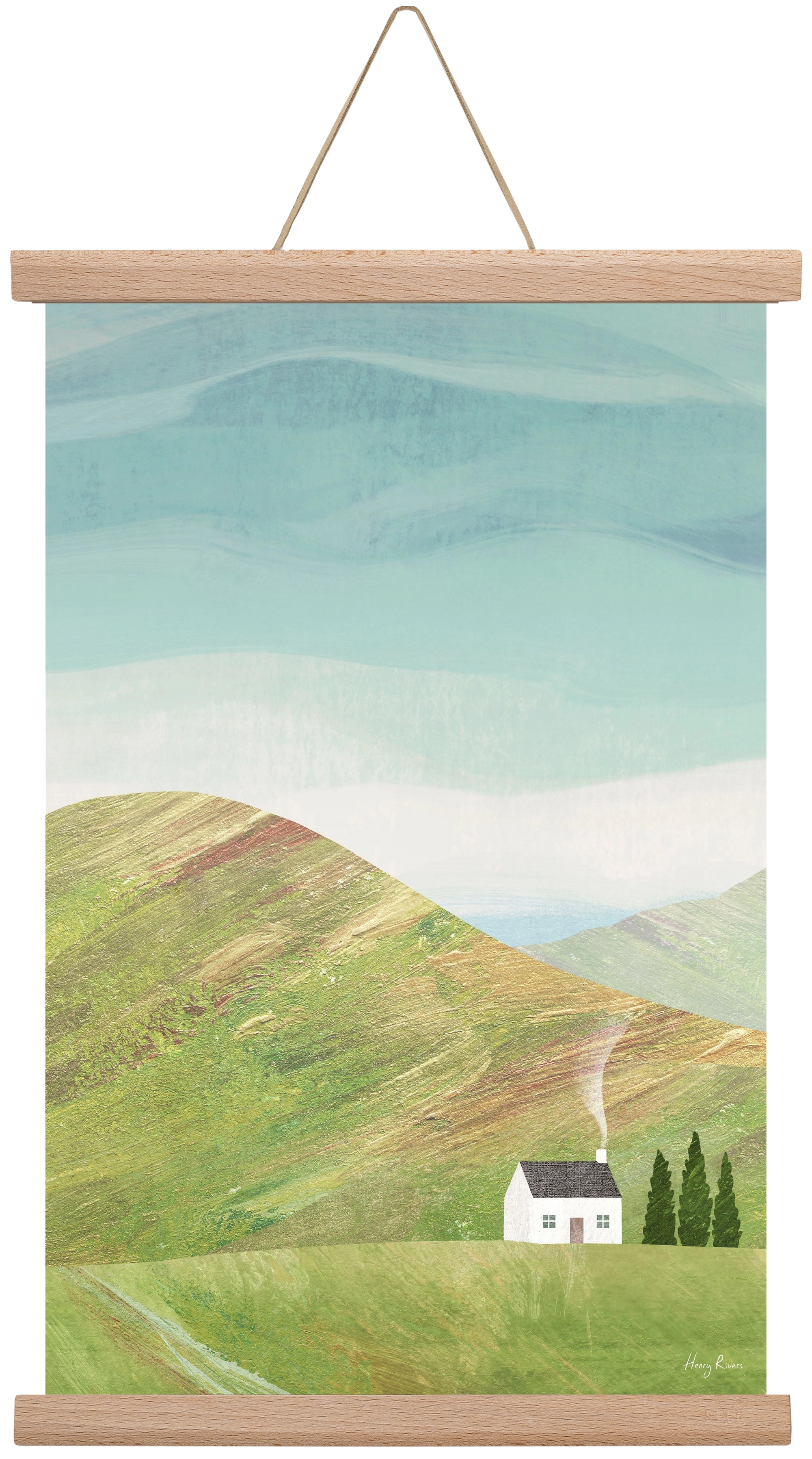 House on the hill, 30x45 cm (30x45 cm), Tölgy akasztó