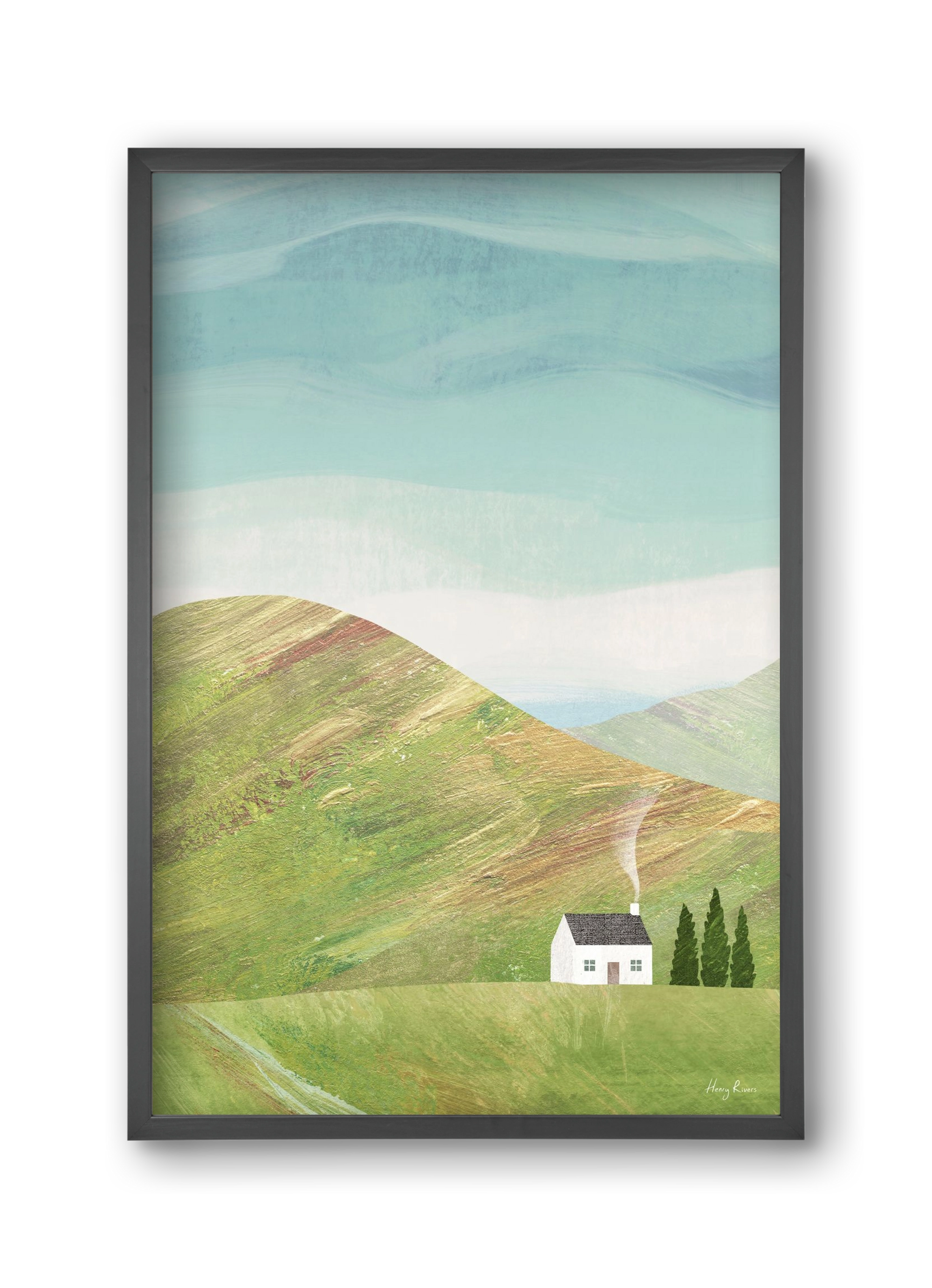 House on the hill, 30x45 cm (30x45 cm), Fekete keret