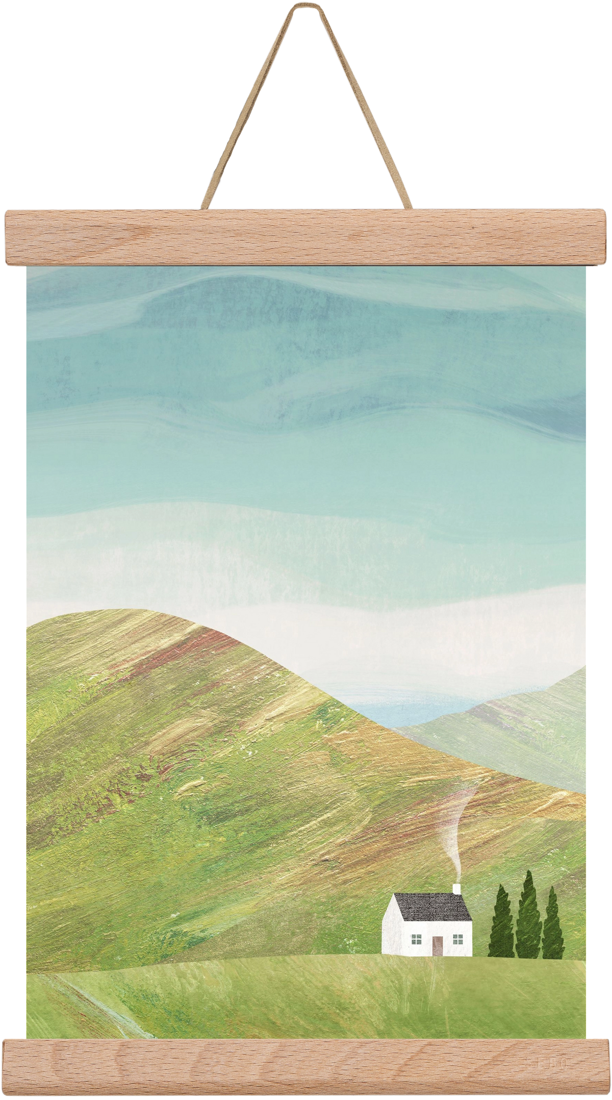 House on the hill, 20x30 cm (20x30 cm), Tölgy akasztó