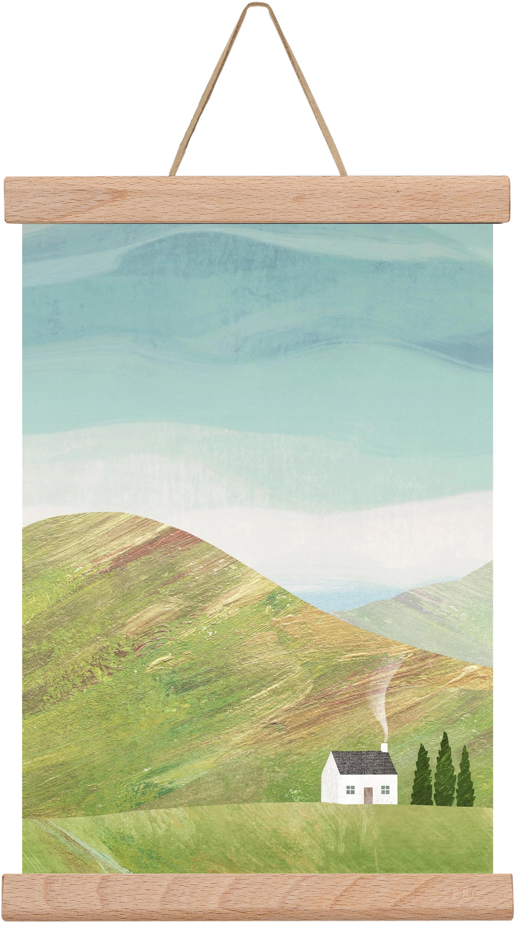 House on the hill, 20x30 cm (20x30 cm), Tölgy akasztó