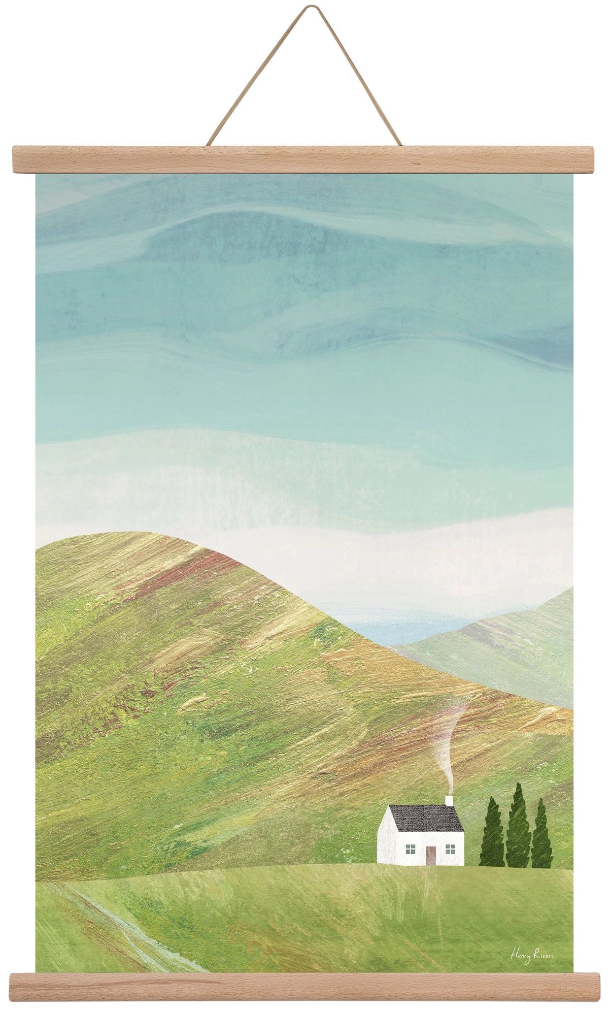 House on the hill, 40x60 cm (40x60 cm), Tölgy akasztó