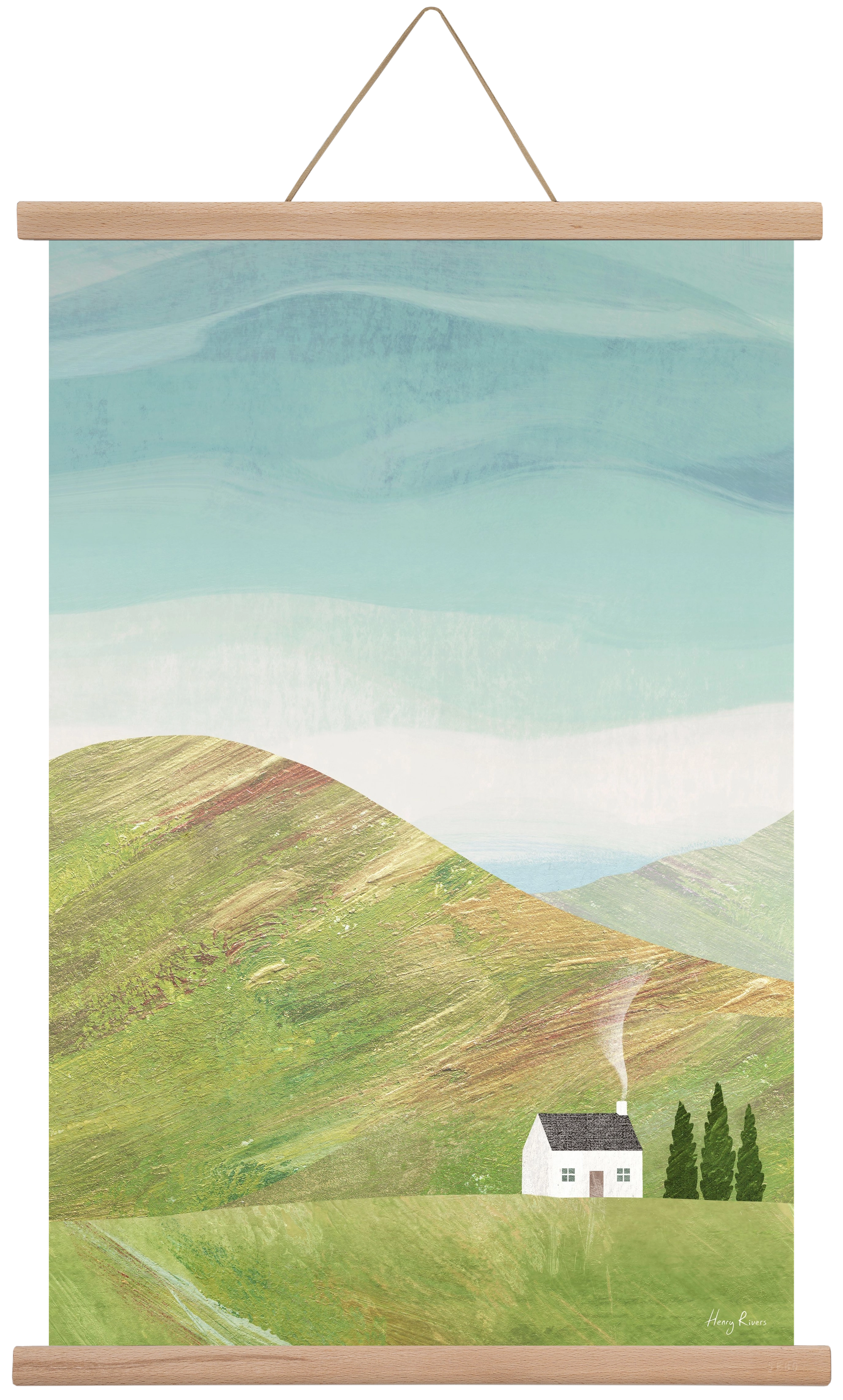 House on the hill, 40x60 cm (40x60 cm), Tölgy akasztó