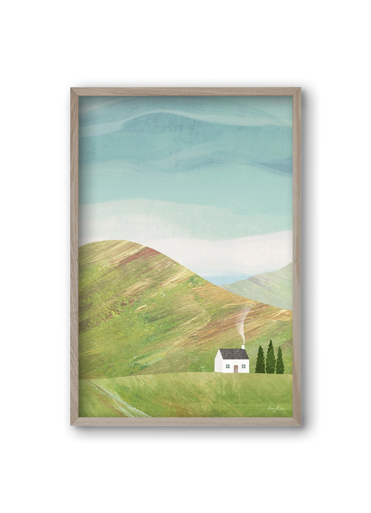 House on the hill, 20x30 cm (20x30 cm), Tölgy keret