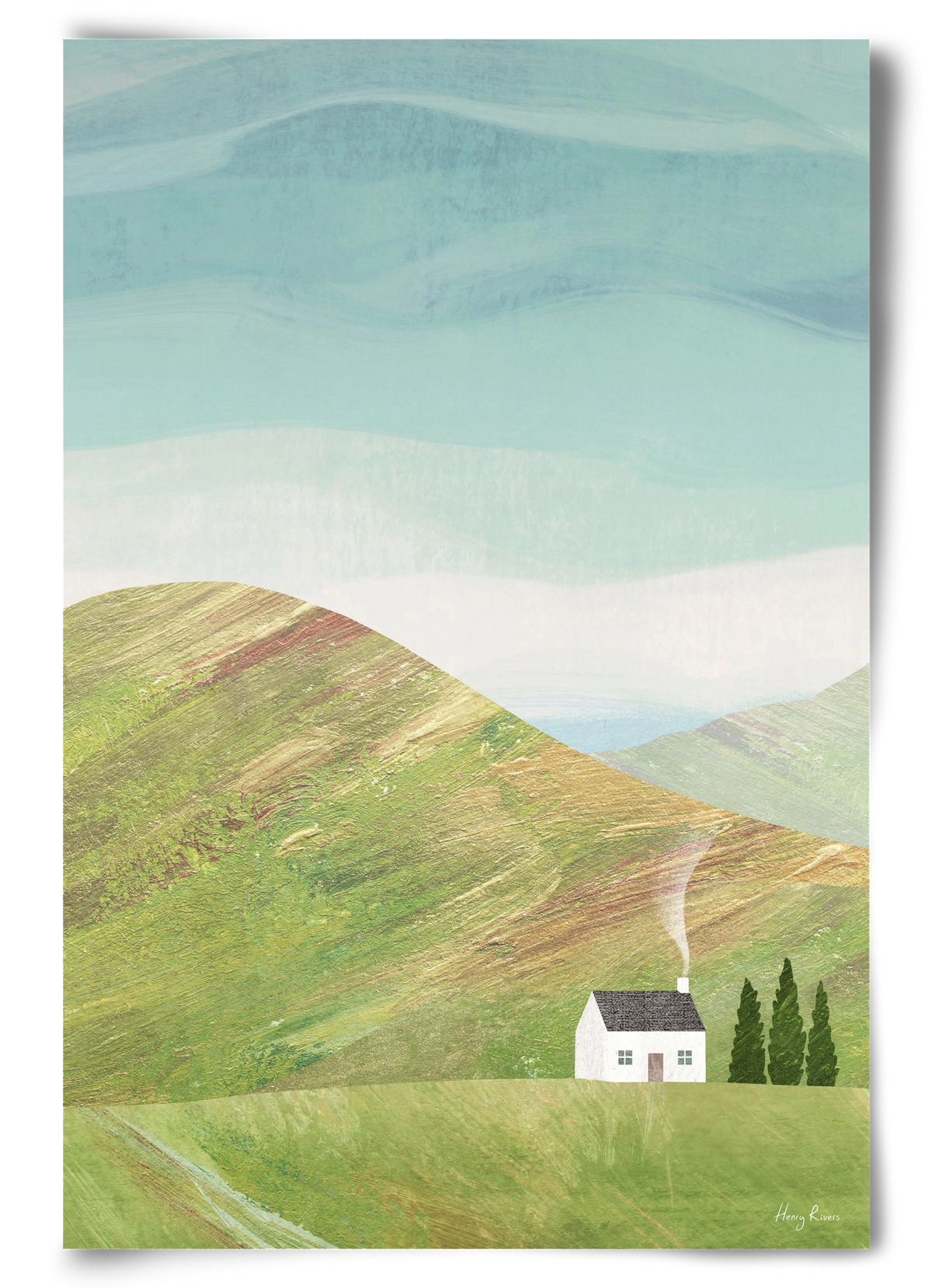 House on the hill, 60x90 cm, Keret nélkül