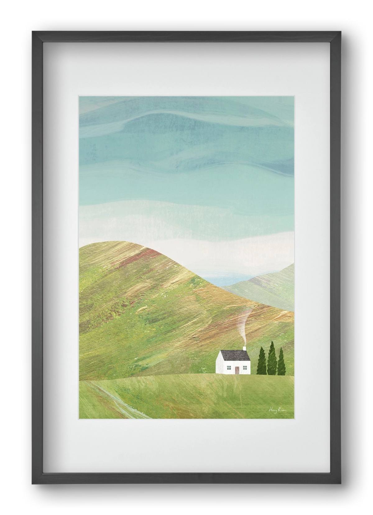 House on the hill, 40x60 cm (30x45 cm), Fekete keret, paszpartuval