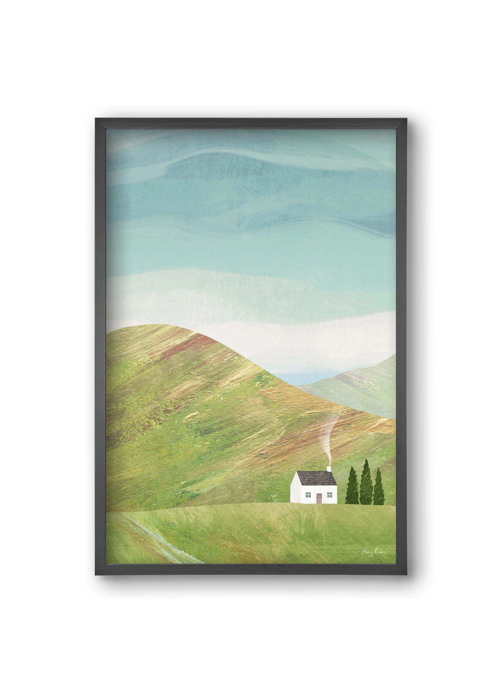 House on the hill, 20x30 cm (20x30 cm), Fekete keret