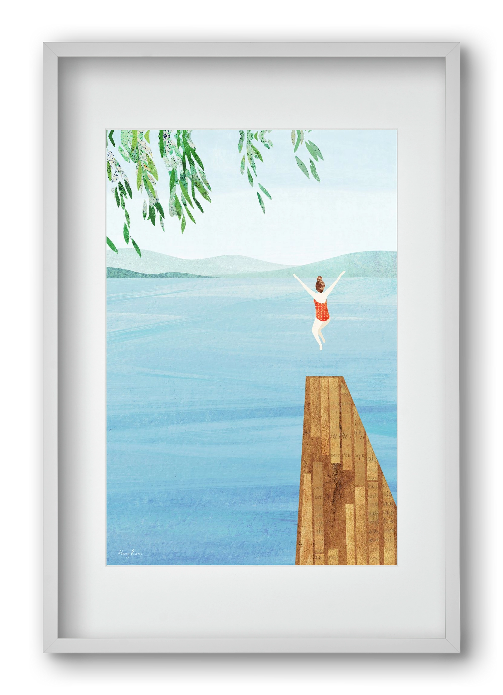 Wild Swimming, 40x60 cm (30x45 cm), Fehér keret, paszpartuval