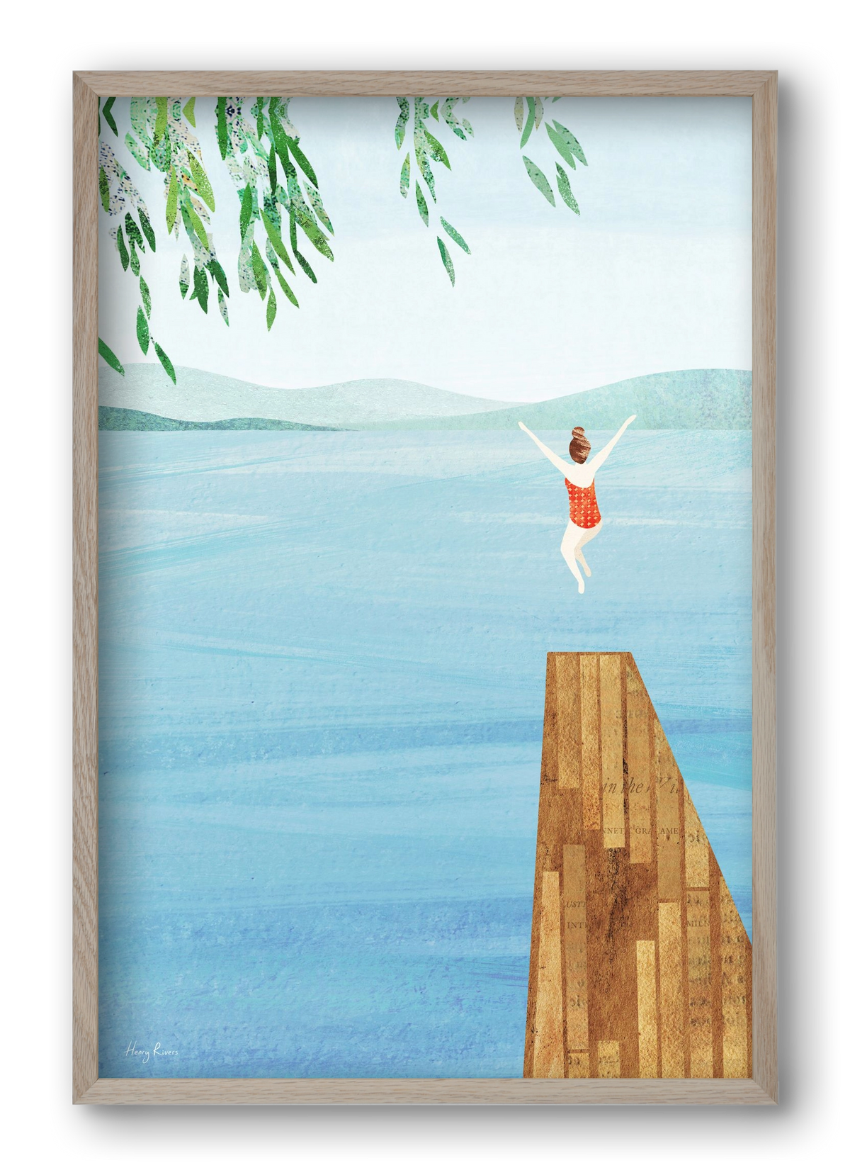 Wild Swimming, 40x60 cm (40x60 cm), Tölgy keret