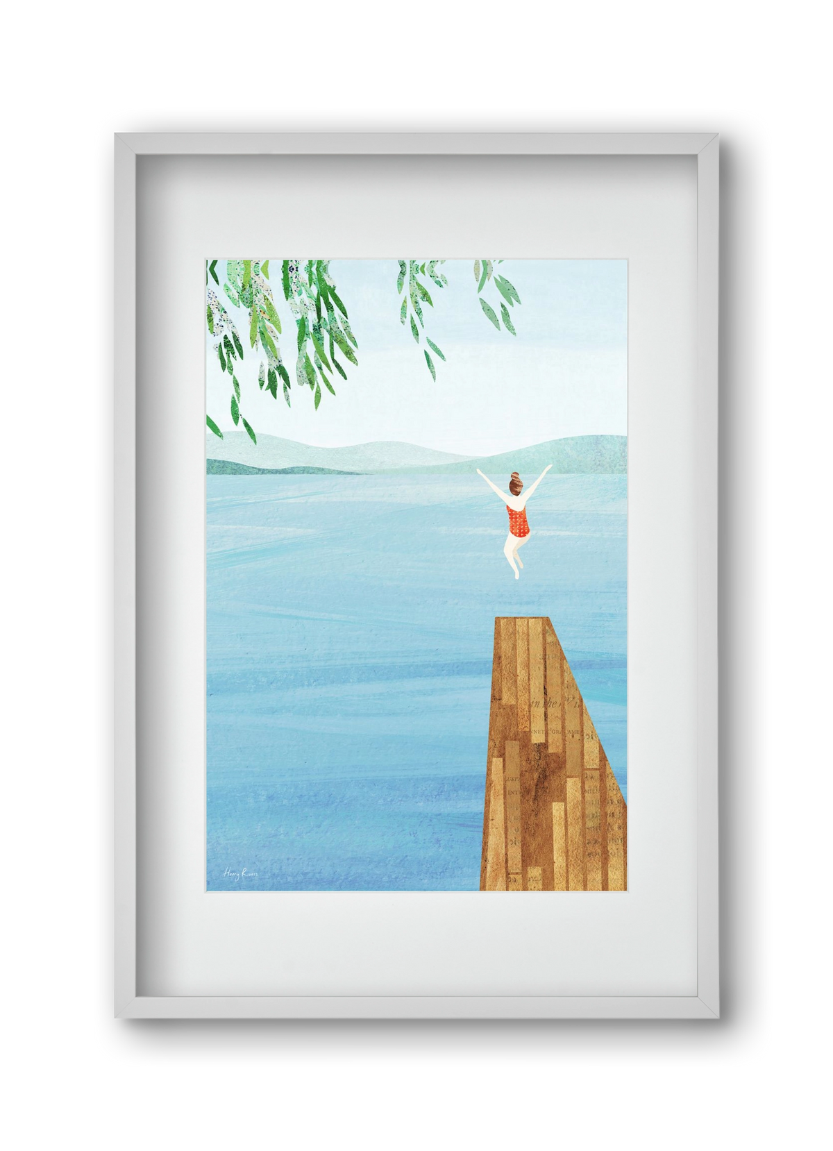 Wild Swimming, 30x45 cm (20x30 cm), Fehér keret, paszpartuval