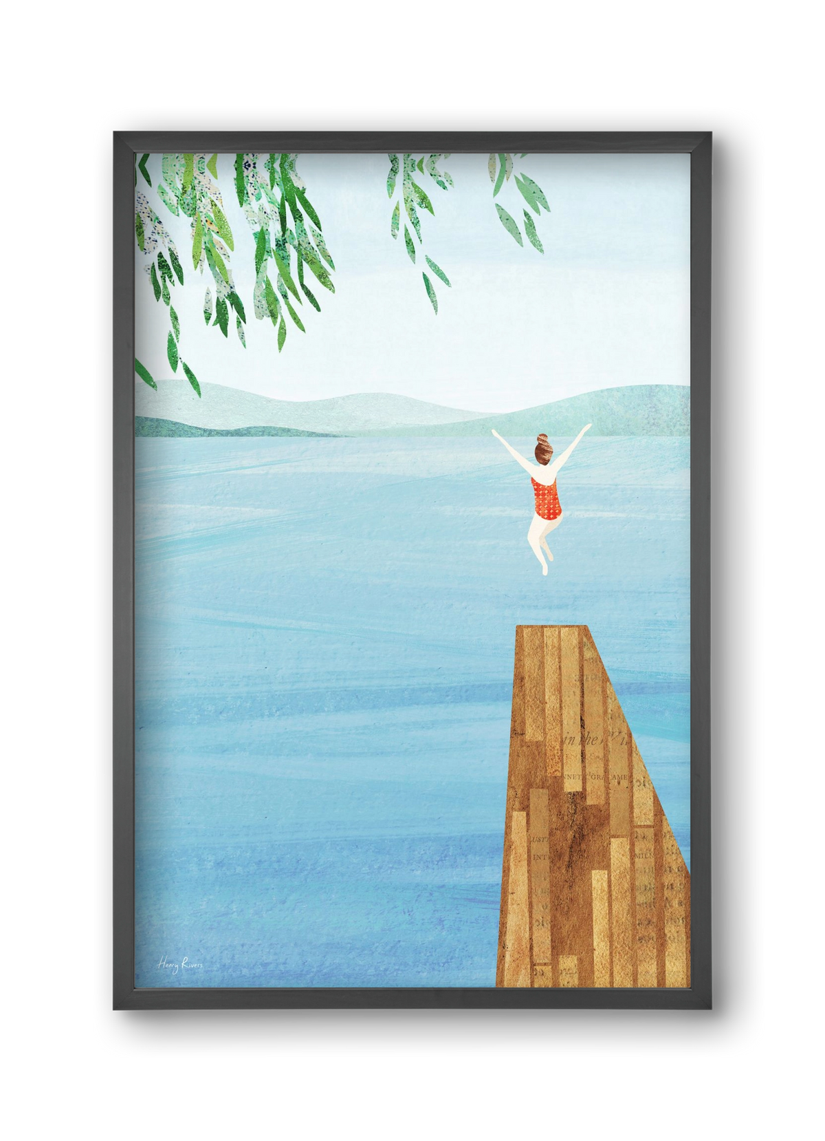 Wild Swimming, 30x45 cm (30x45 cm), Fekete keret