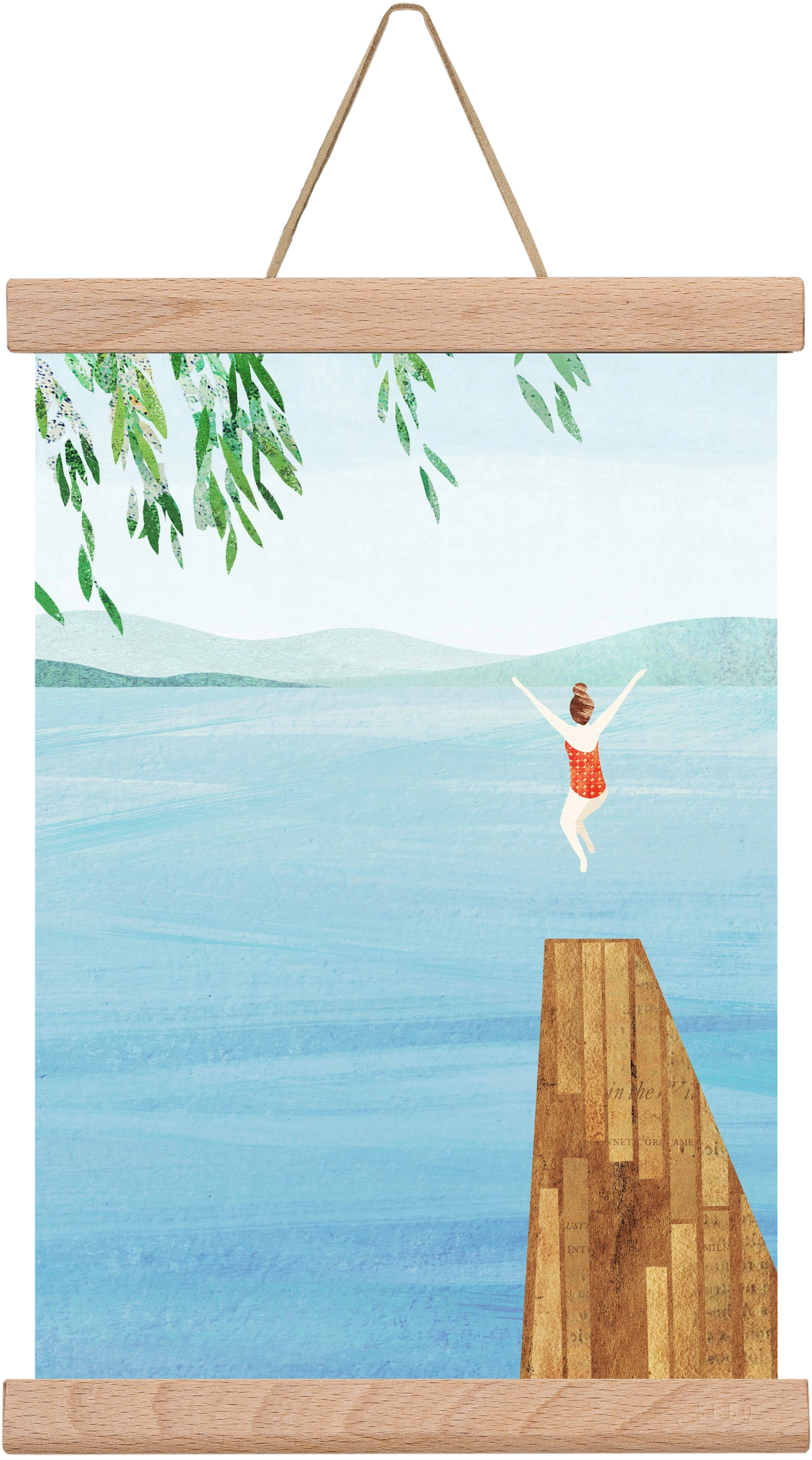 Wild Swimming, 20x30 cm (20x30 cm), Tölgy akasztó
