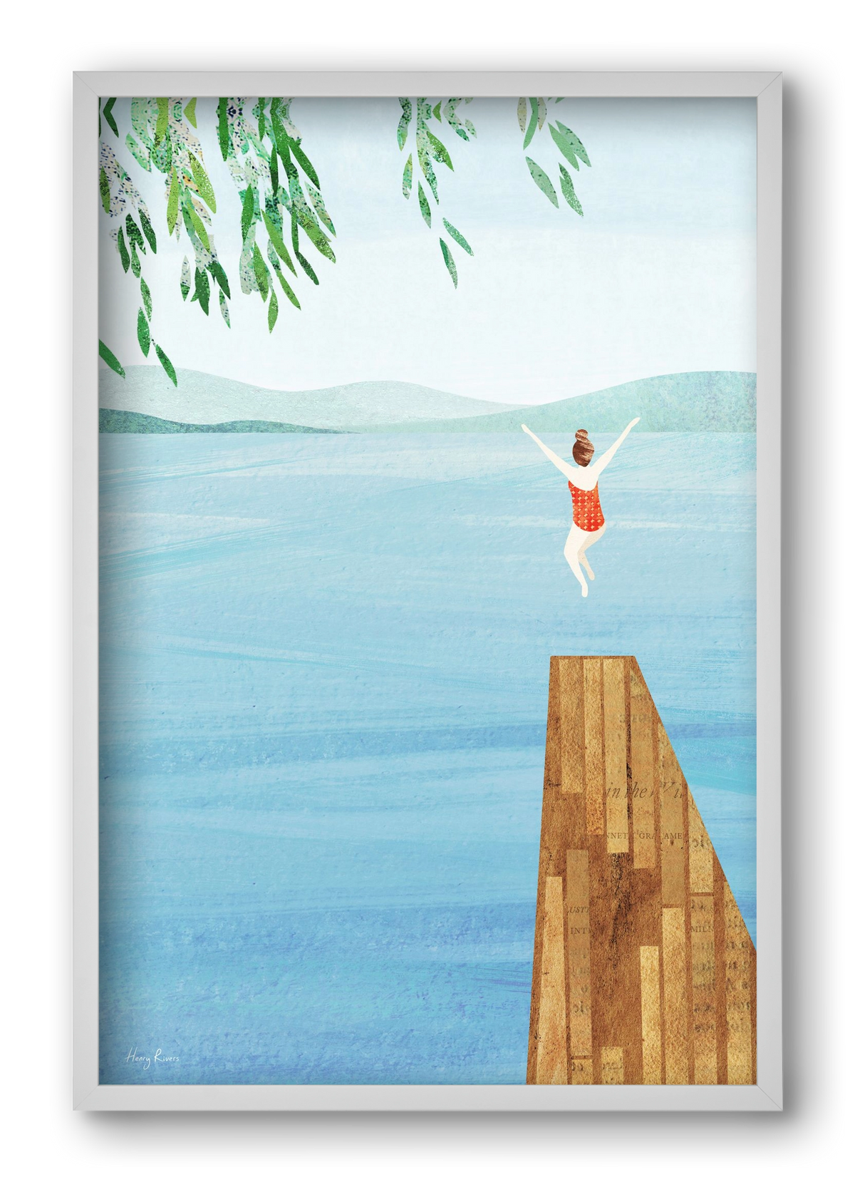 Wild Swimming, 40x60 cm (40x60 cm), Fehér keret