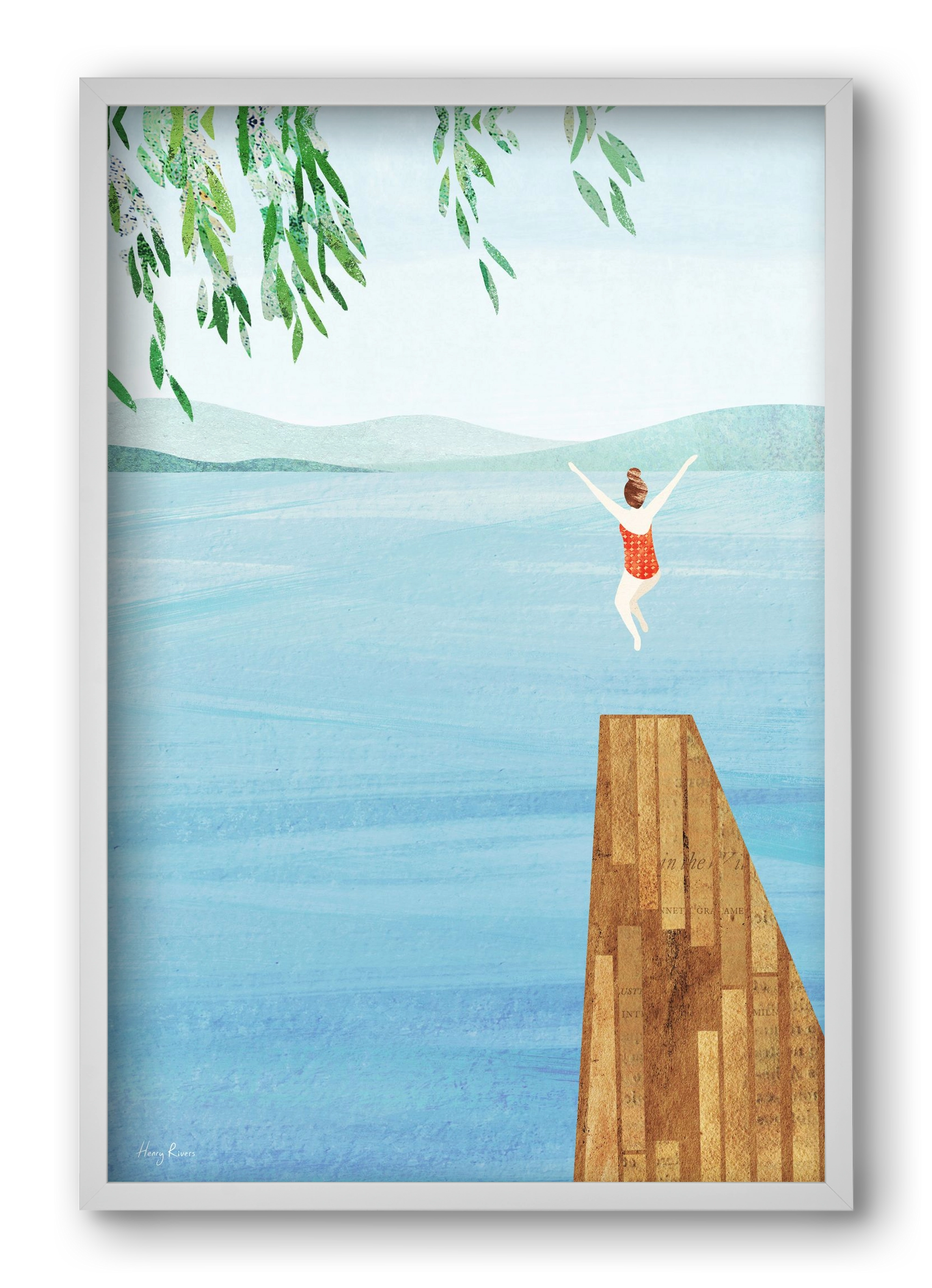 Wild Swimming, 40x60 cm (40x60 cm), Fehér keret