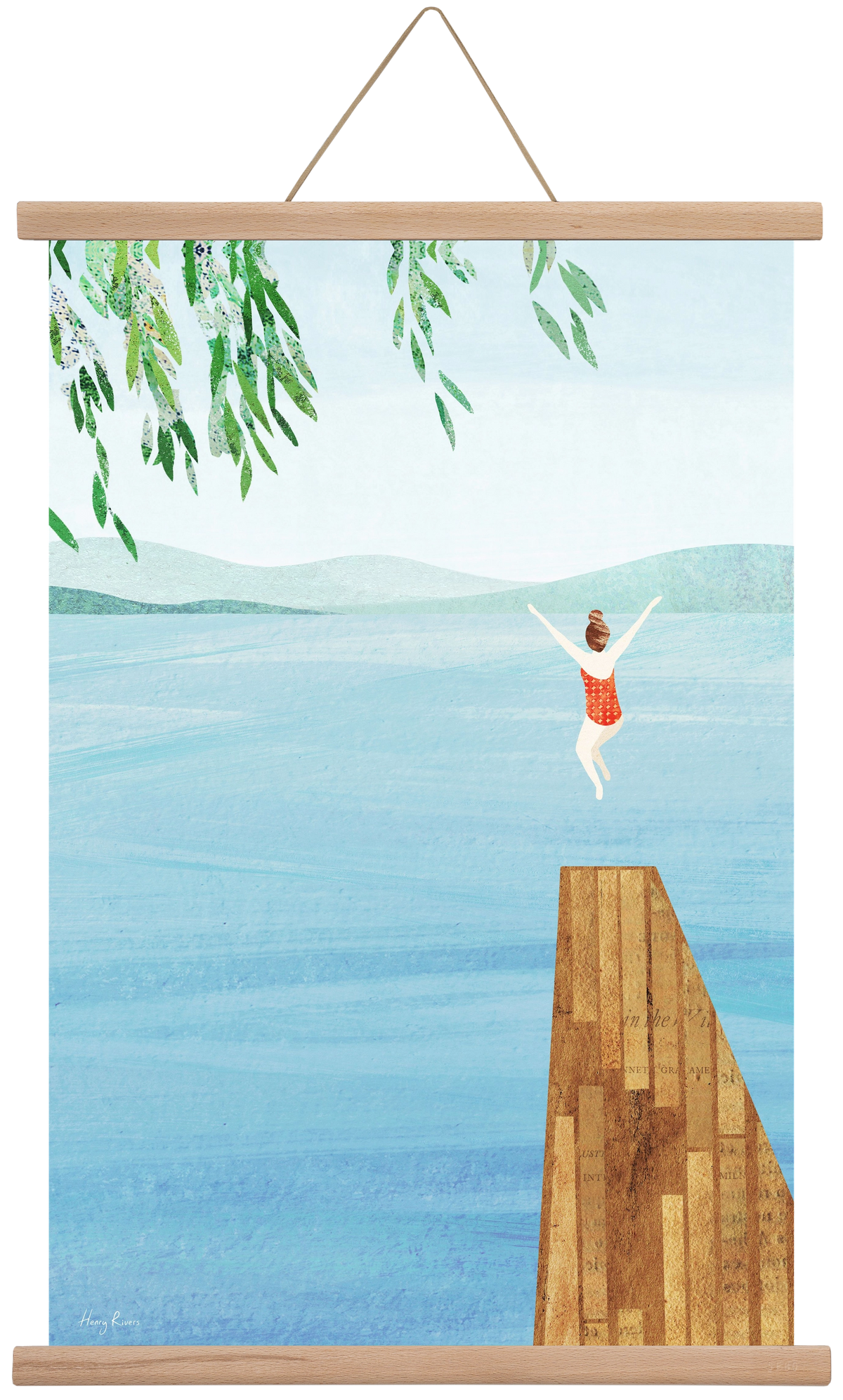 Wild Swimming, 40x60 cm (40x60 cm), Tölgy akasztó