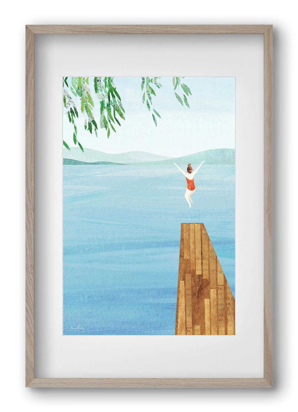 Wild Swimming, 40x60 cm (30x45 cm), Tölgy keret, paszpartuval