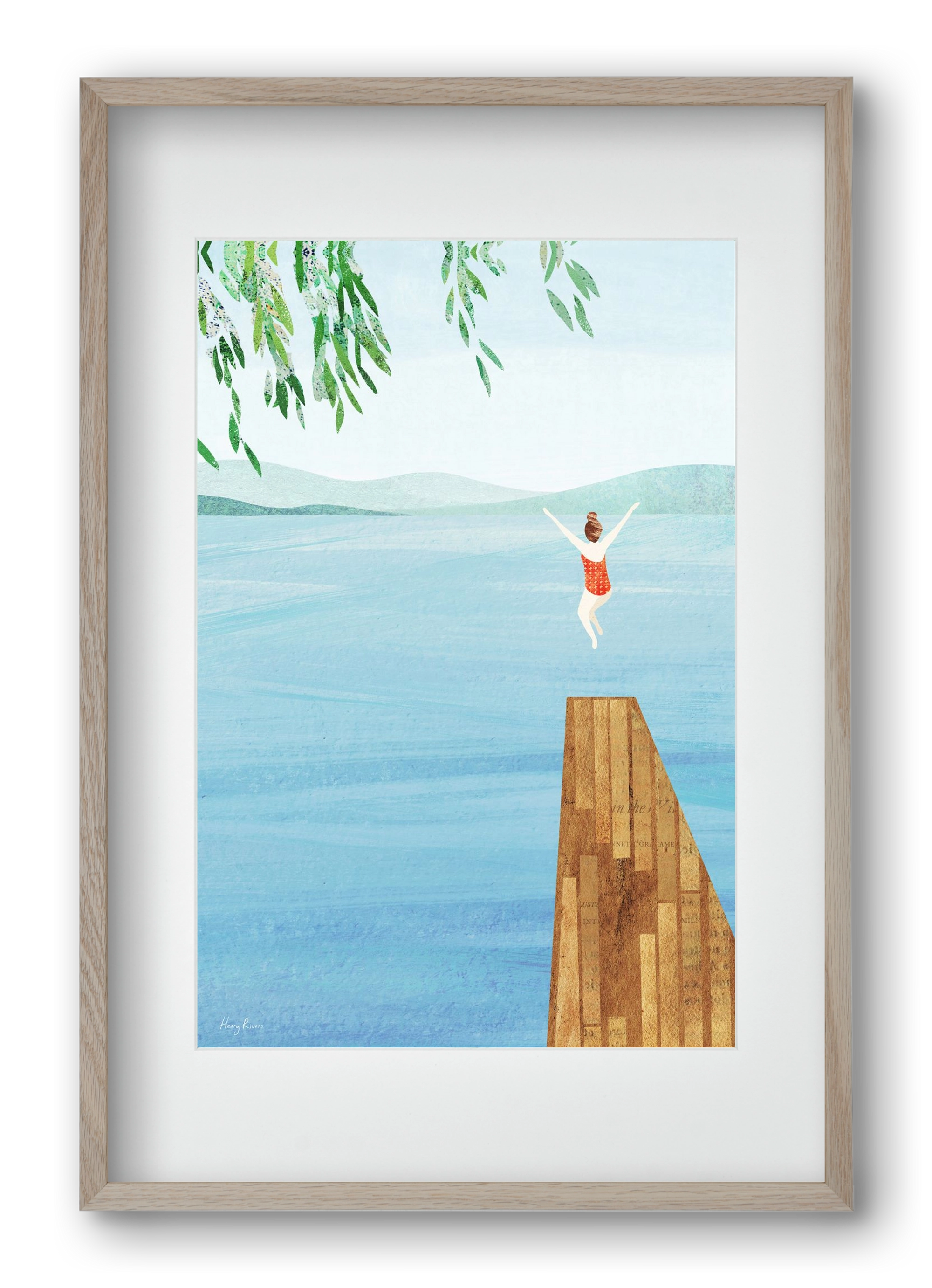 Wild Swimming, 40x60 cm (30x45 cm), Tölgy keret, paszpartuval