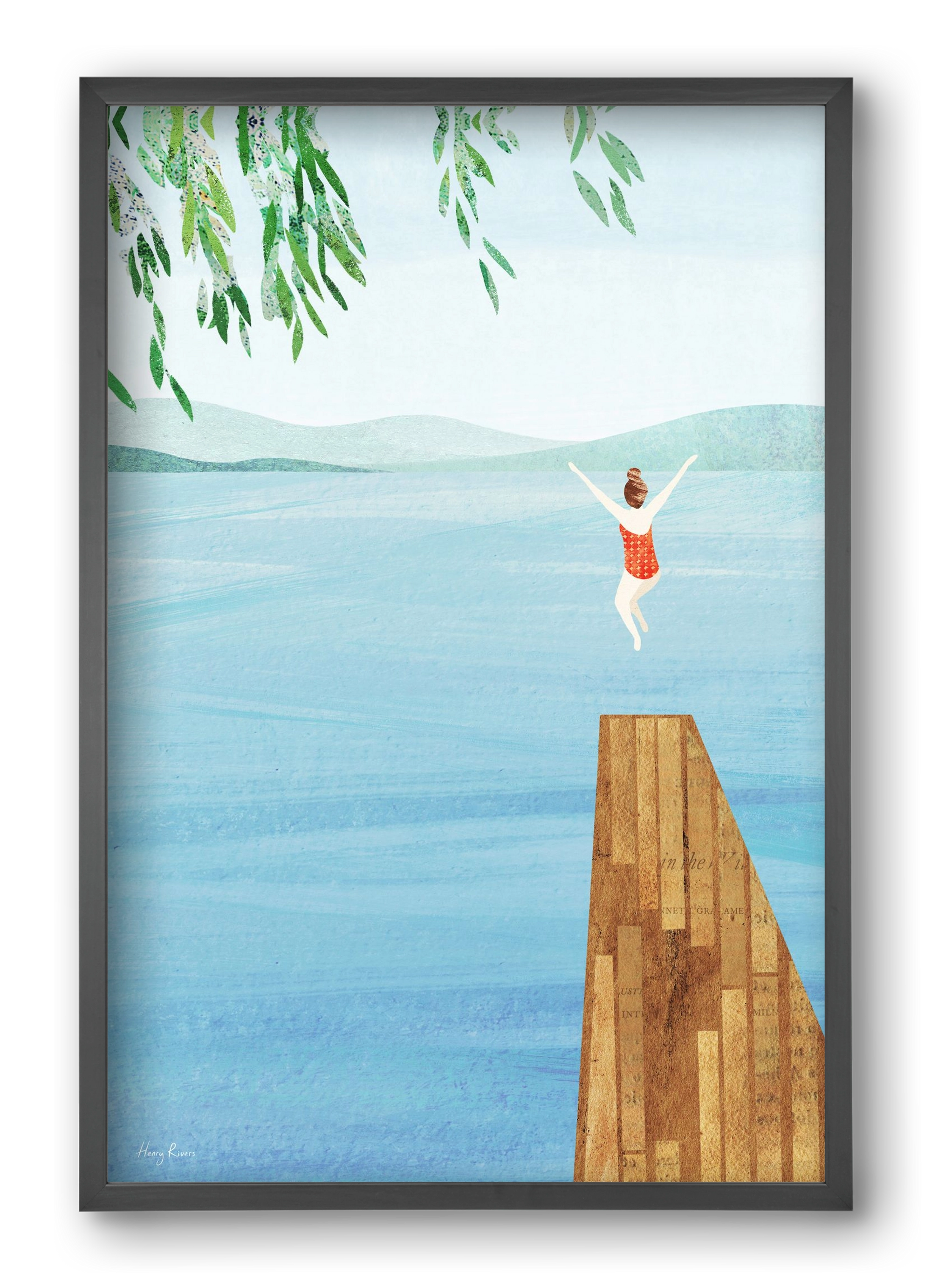 Wild Swimming, 40x60 cm (40x60 cm), Fekete keret