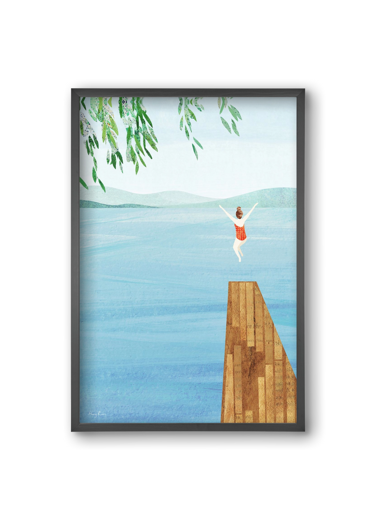 Wild Swimming, 20x30 cm (20x30 cm), Fekete keret