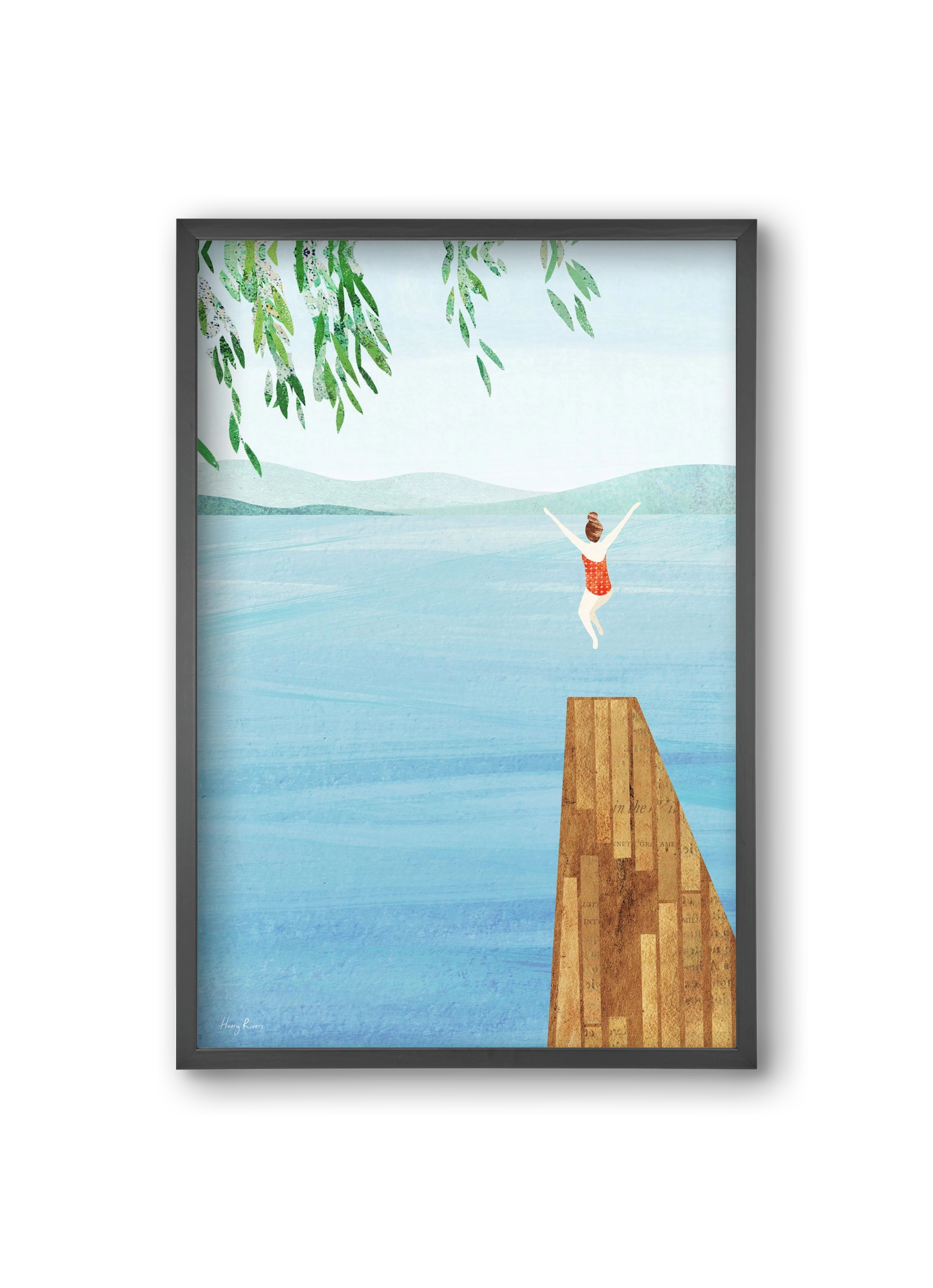 Wild Swimming, 20x30 cm (20x30 cm), Fekete keret