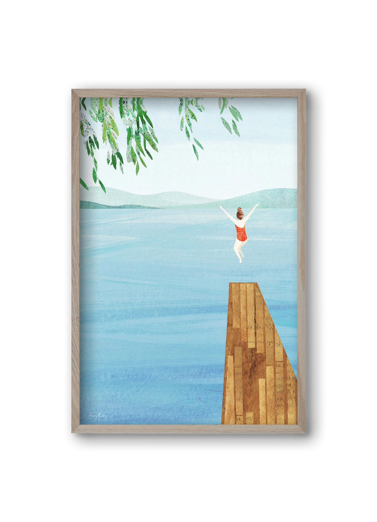 Wild Swimming, 20x30 cm (20x30 cm), Tölgy keret