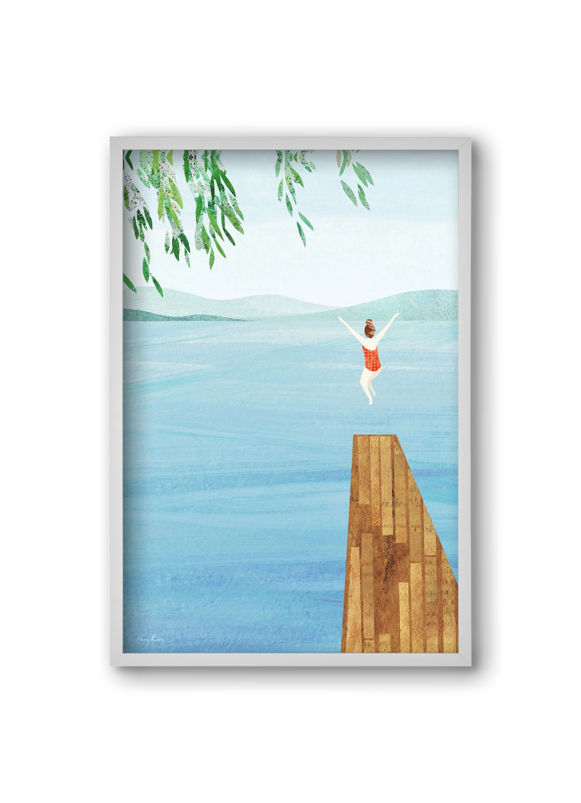 Wild Swimming, 20x30 cm (20x30 cm), Fehér keret