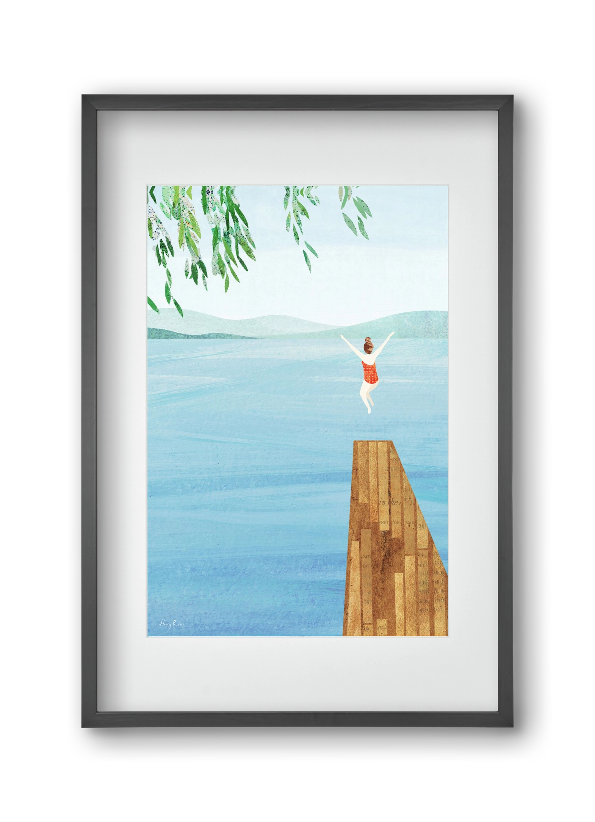Wild Swimming, 30x45 cm (20x30 cm), Fekete keret, paszpartuval