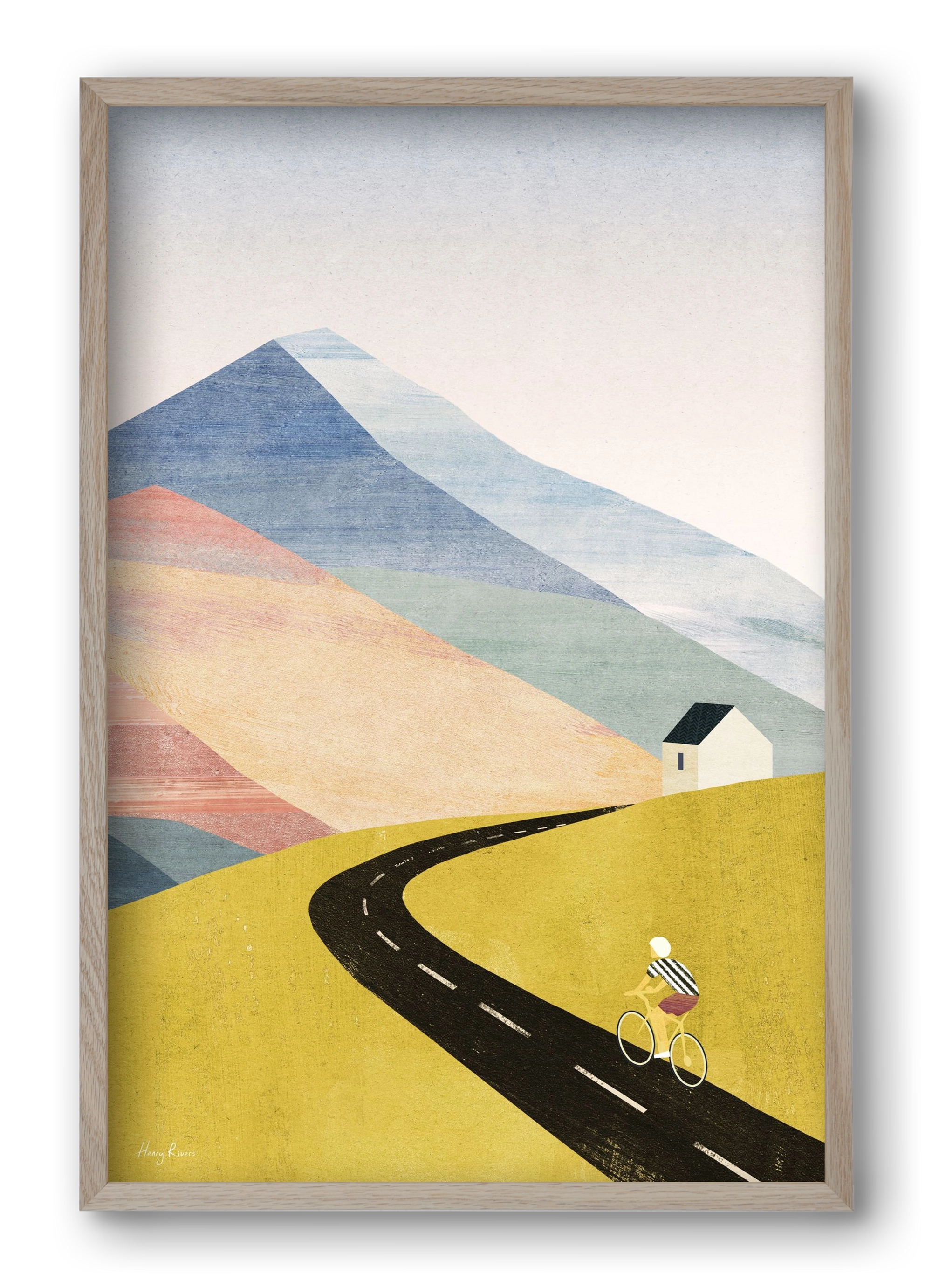 Cycling home, 40x60 cm (40x60 cm), Tölgy keret